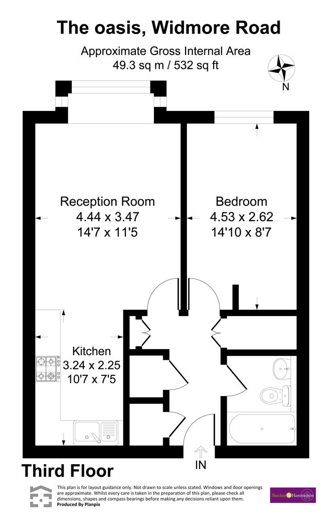 Flat 38 The Oasis, 124, Widmore Road, Kent floorplan