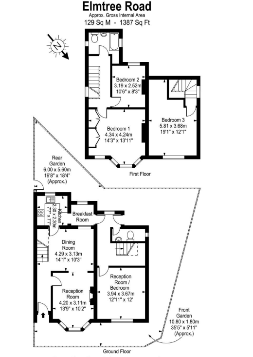 1, Elmtree Road, Teddington floorplan