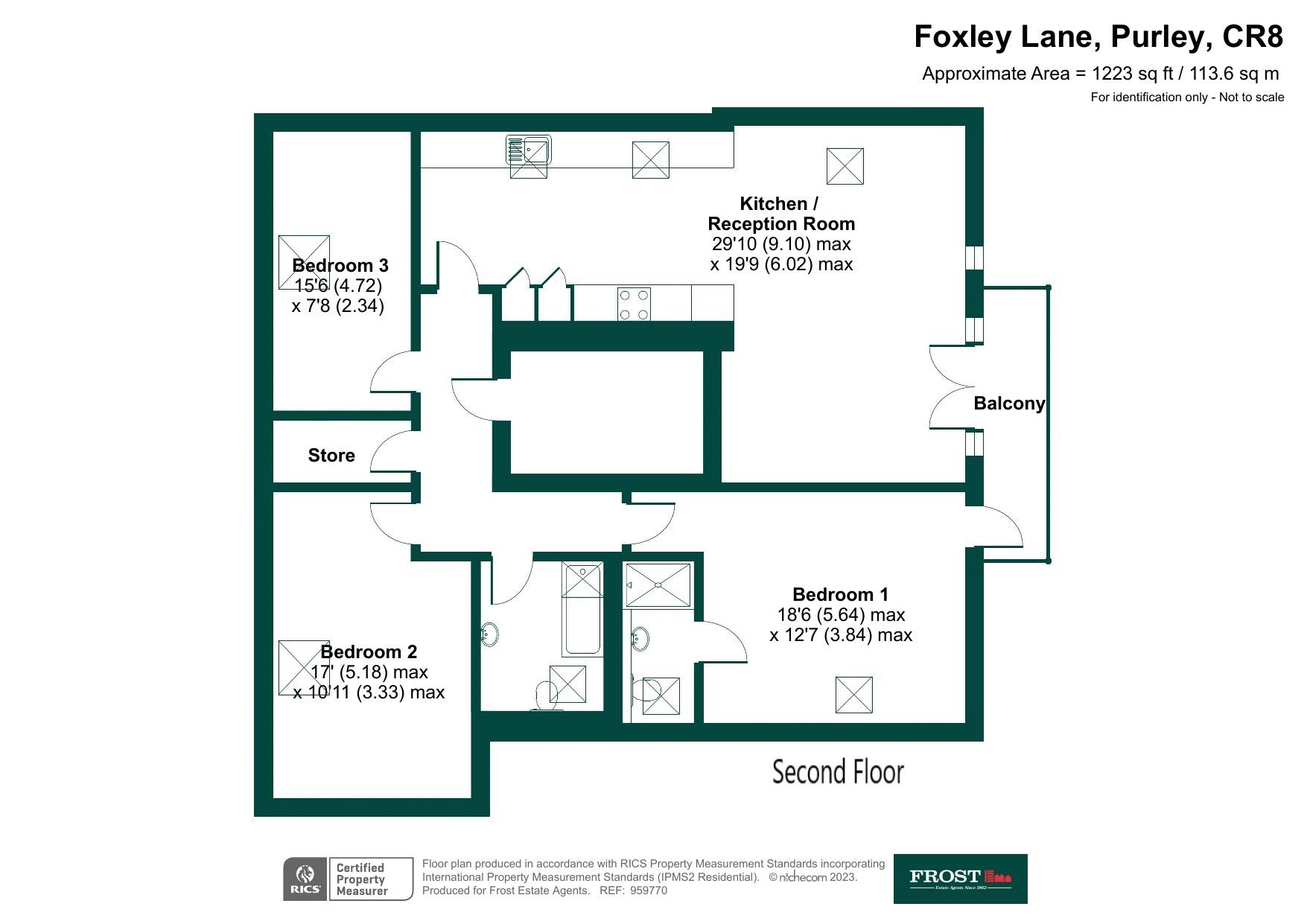 9 Oakridge Mansions, 158 Foxley Lane, Purley floorplan