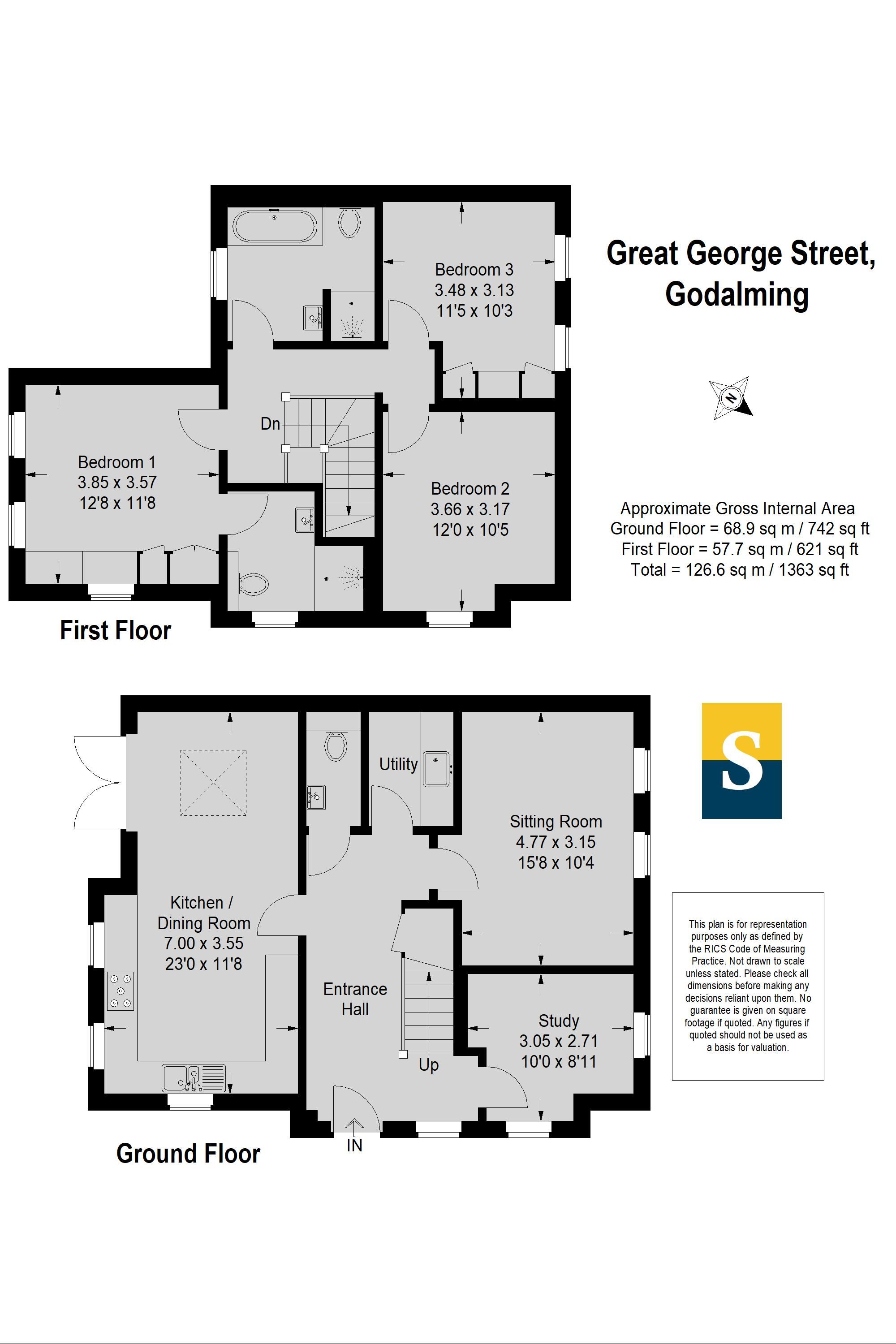 19 Great George Street, Godalming floorplan
