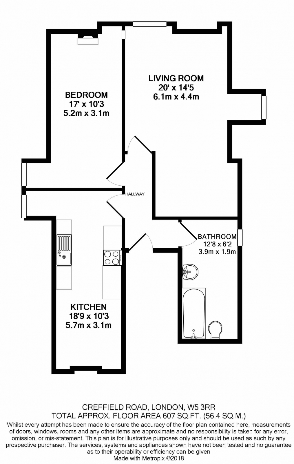 1 Bedrooms Flat to rent in Creffield Road, London W5