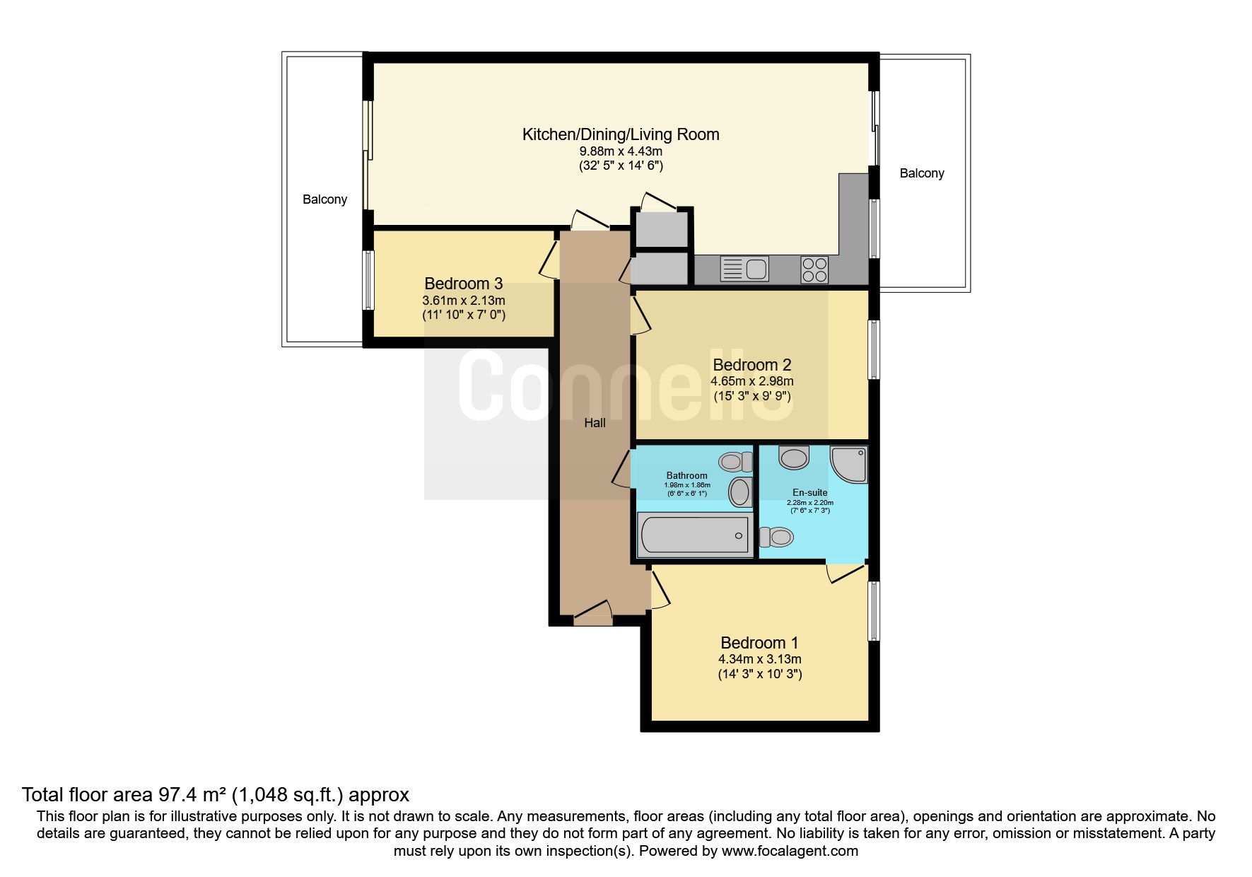 Flat 5, Walbrook Court, 2, Amias Drive, Edgware floorplan