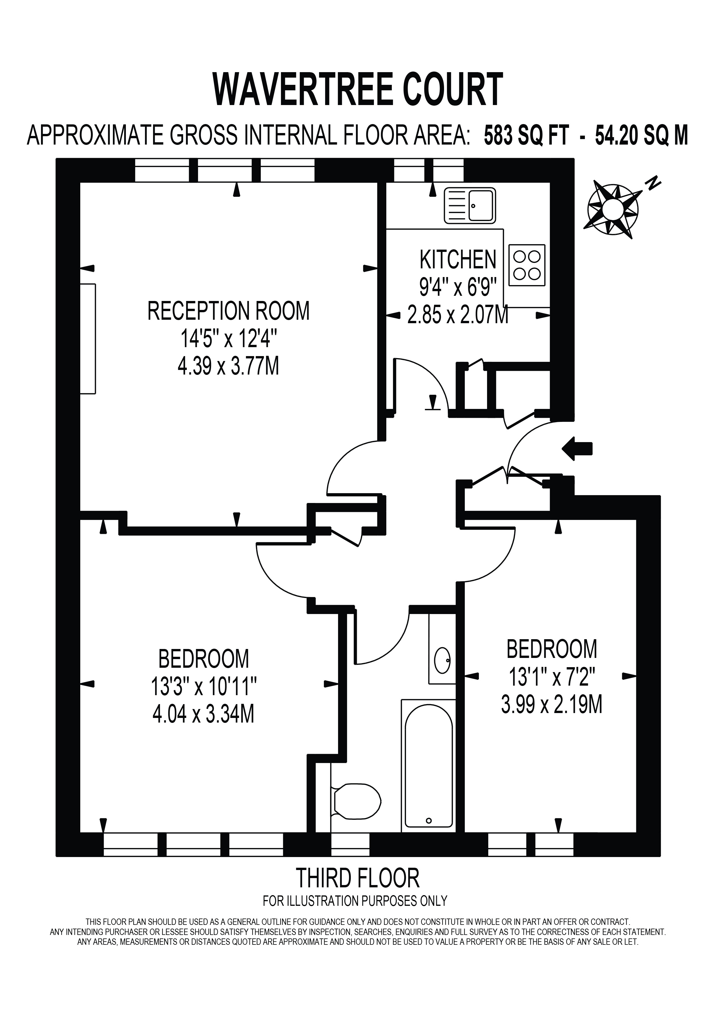 Flat, 83, Wavertree Court, London floorplan