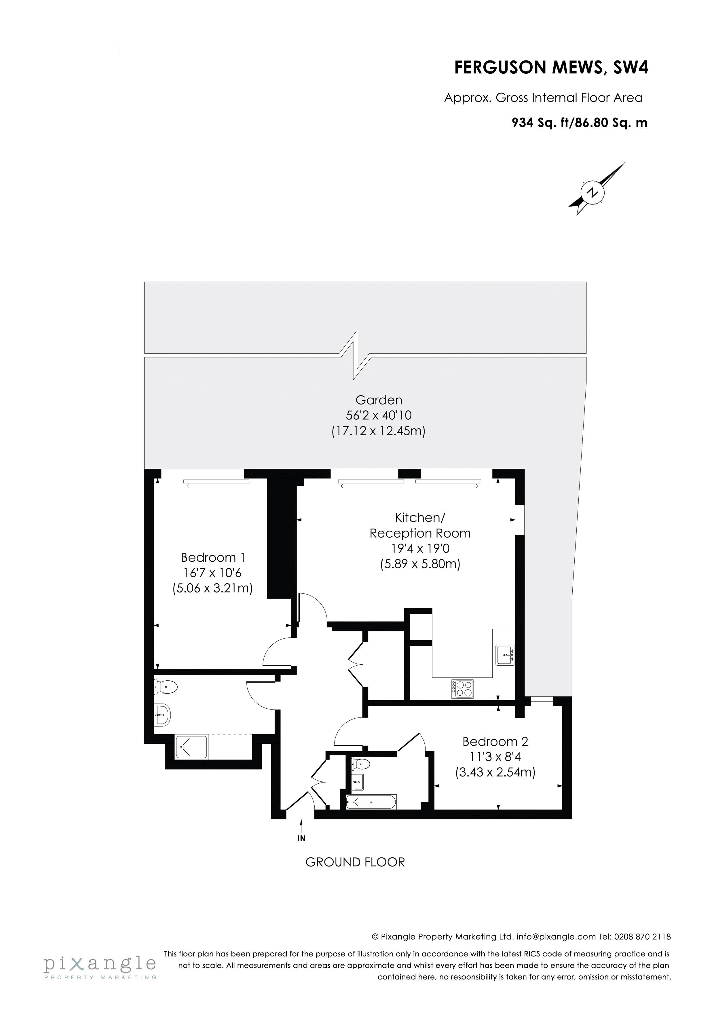 Flat 1, 20 Fergusson Mews, London floorplan