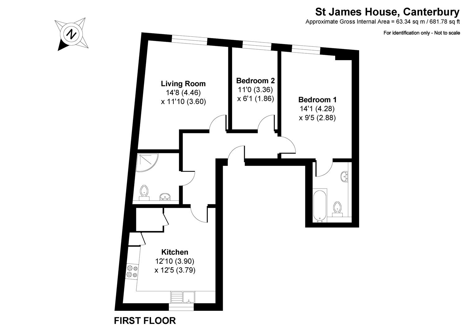 1 St James House, Castle Street, Canterbury floorplan