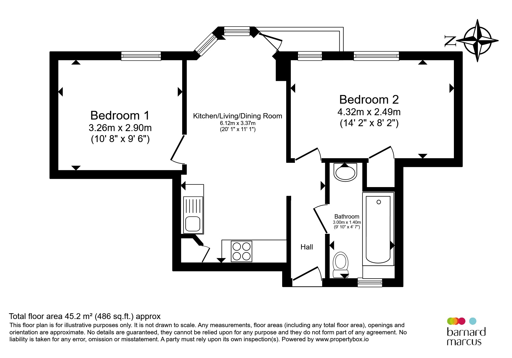 Flat 71, Colne Court, Emlyn Gardens, Hammersmith floorplan