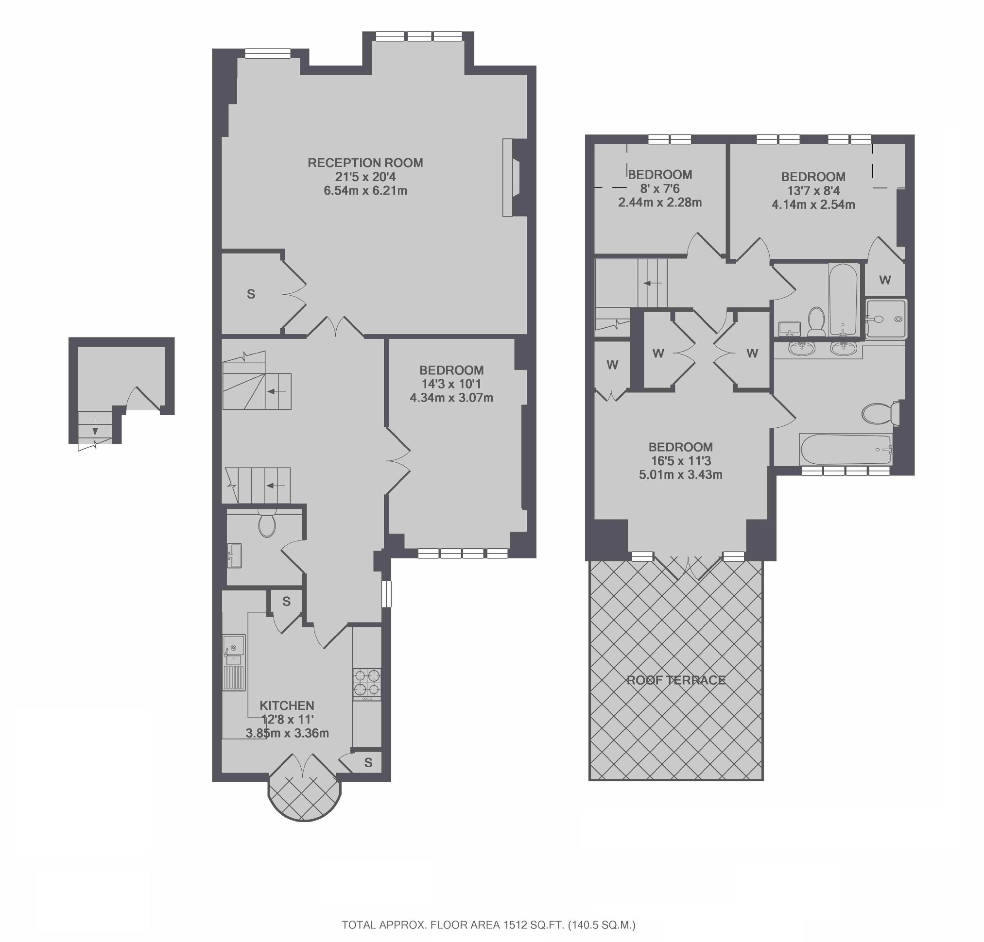 Flat 5, 45, Palace Court, London floorplan