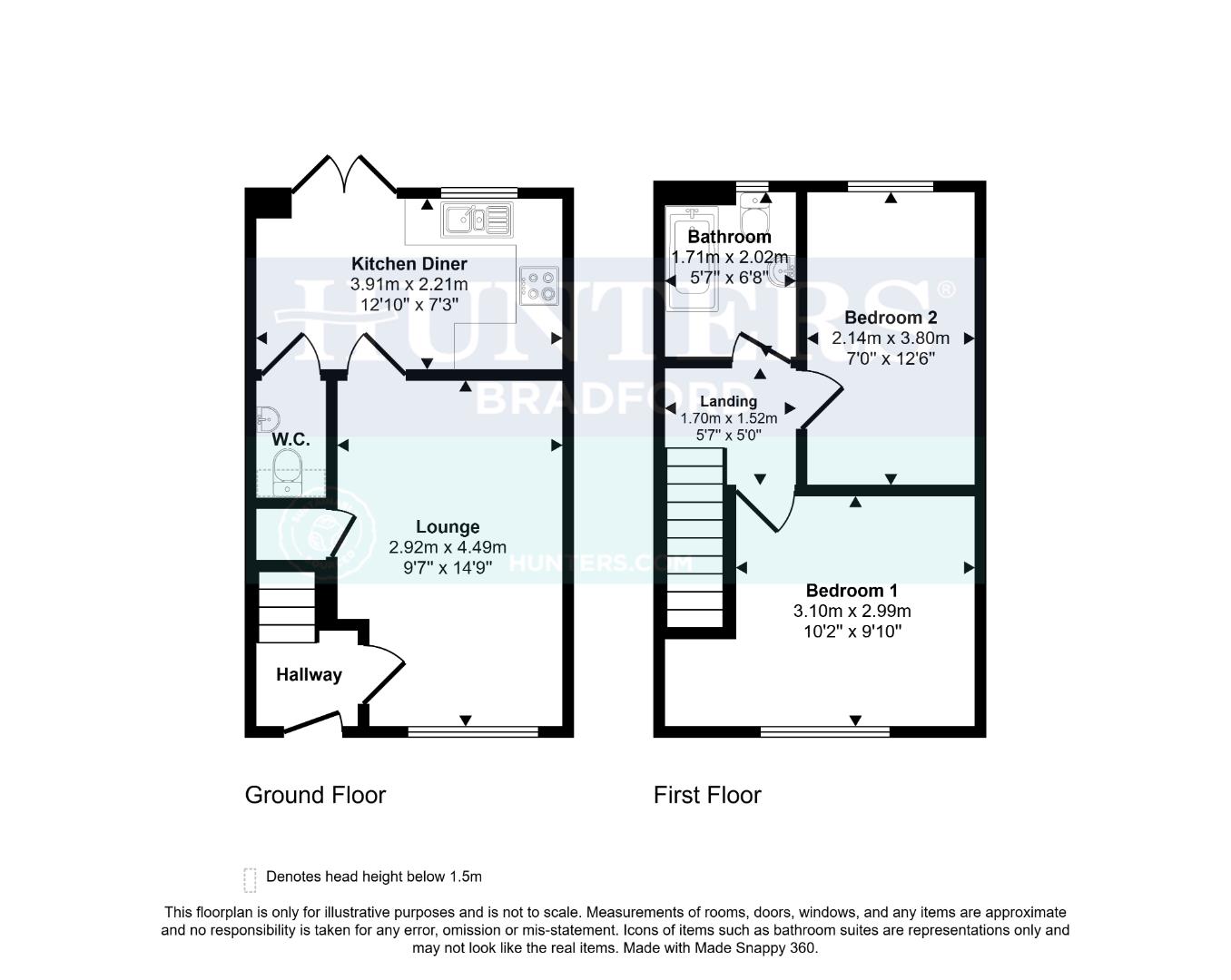 5, Saxton Place, Bradford floorplan