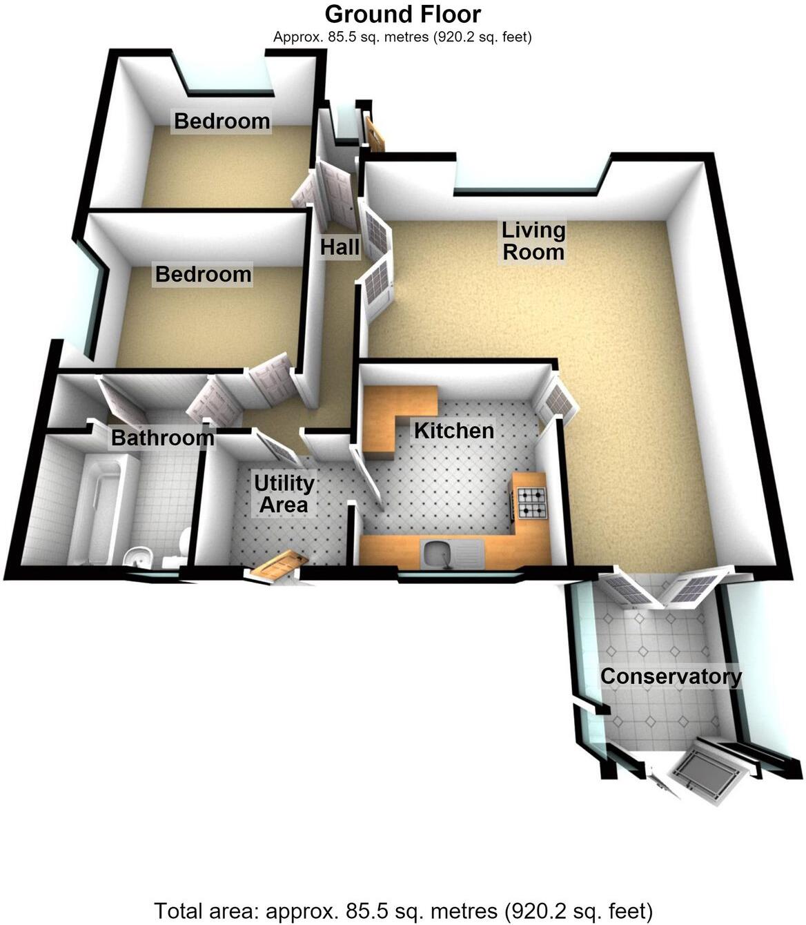 Burghley Close, Market Rasen floorplan