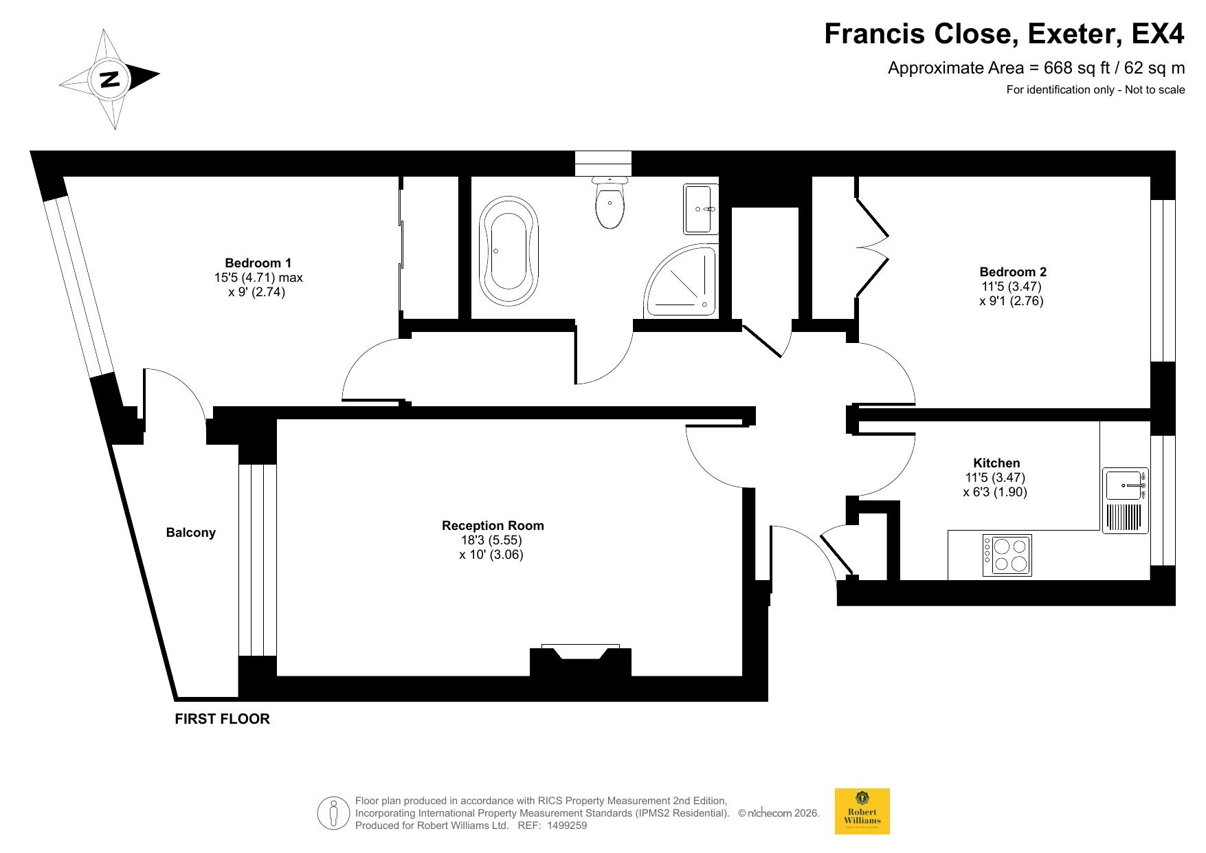 1, Francis Close, Exeter floorplan