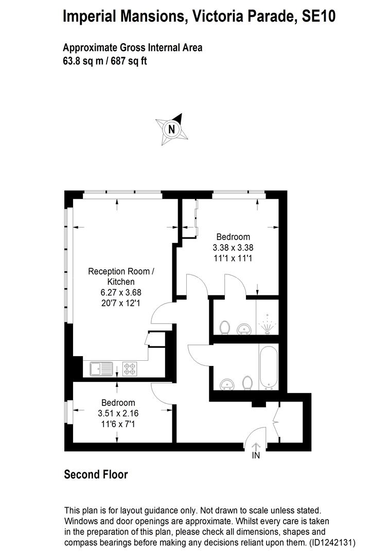Flat 2 Imperial Mansions, 13, Victoria Parade, London floorplan