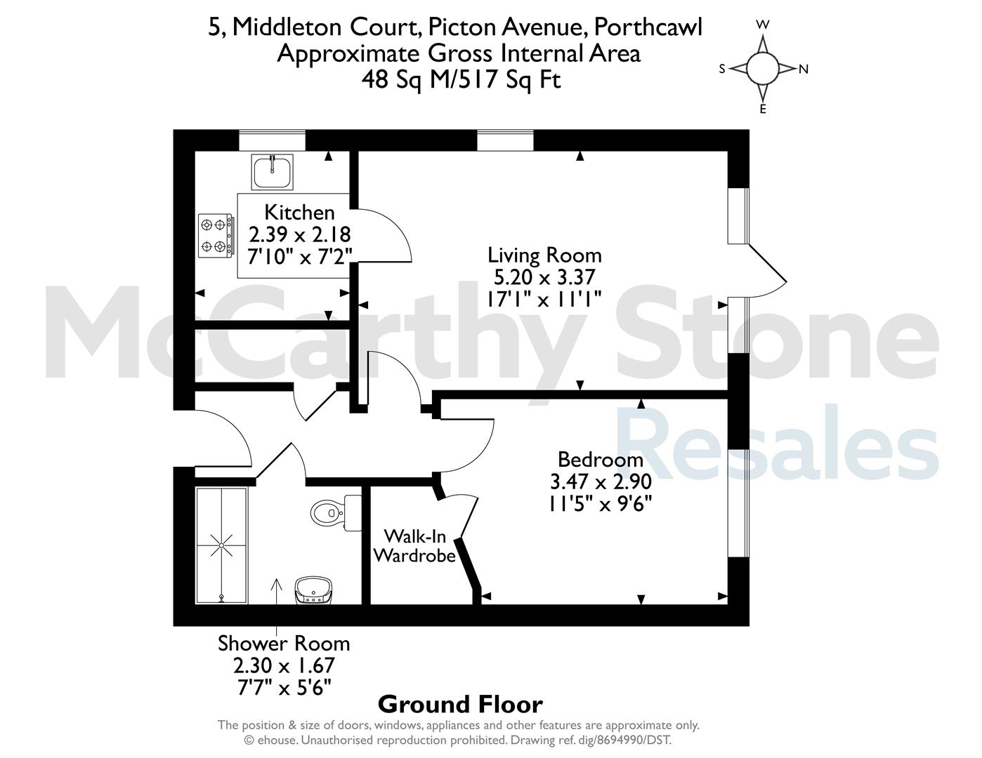 5 Middleton Court, Picton Avenue, Porthcawl floorplan