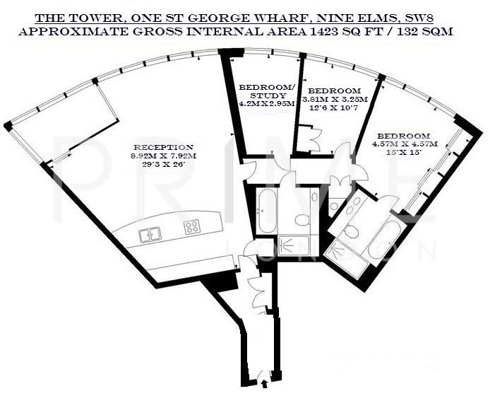 204, The Tower, One St George Wharf floorplan