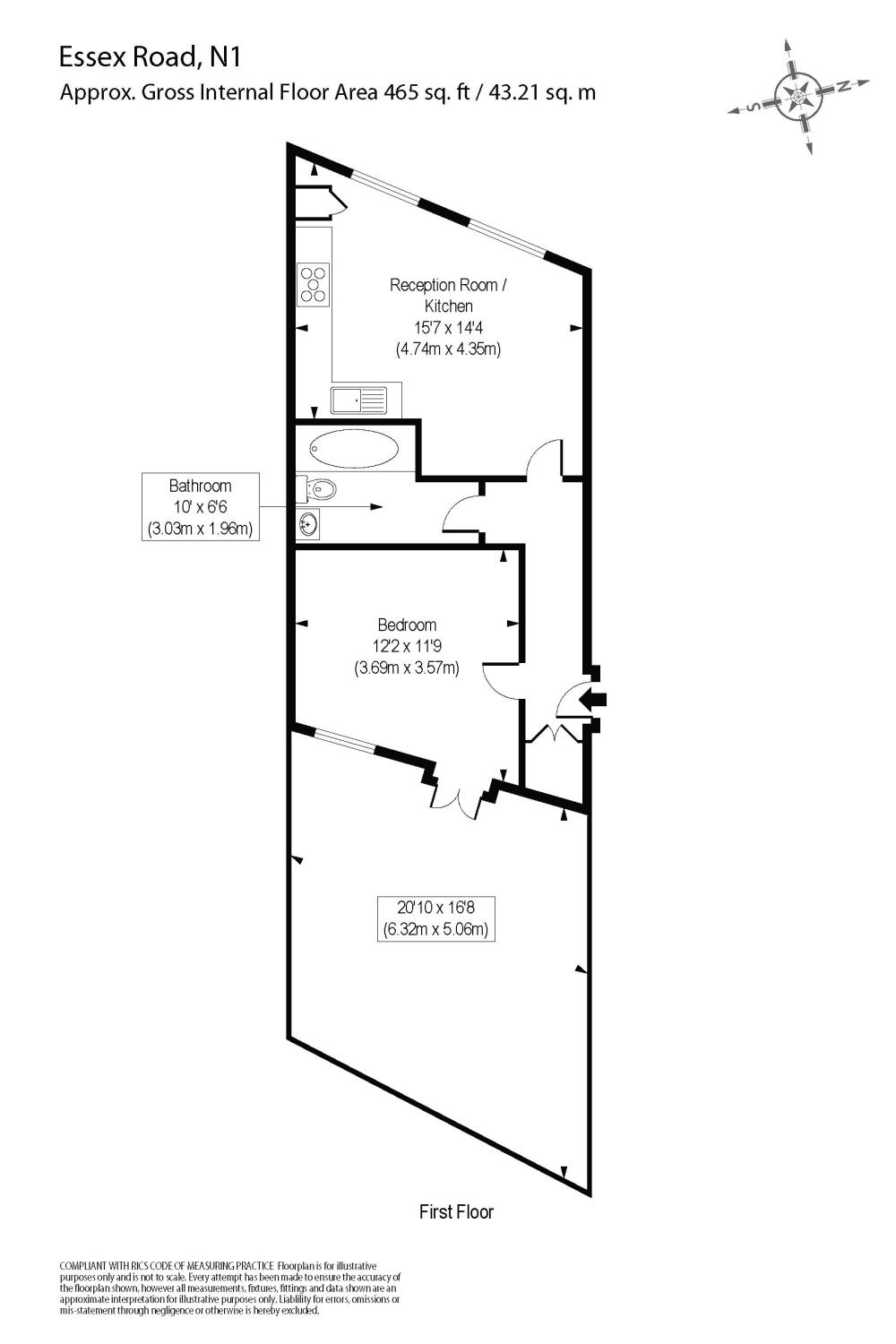 1 Bedrooms Flat to rent in Essex Road, Islington N1