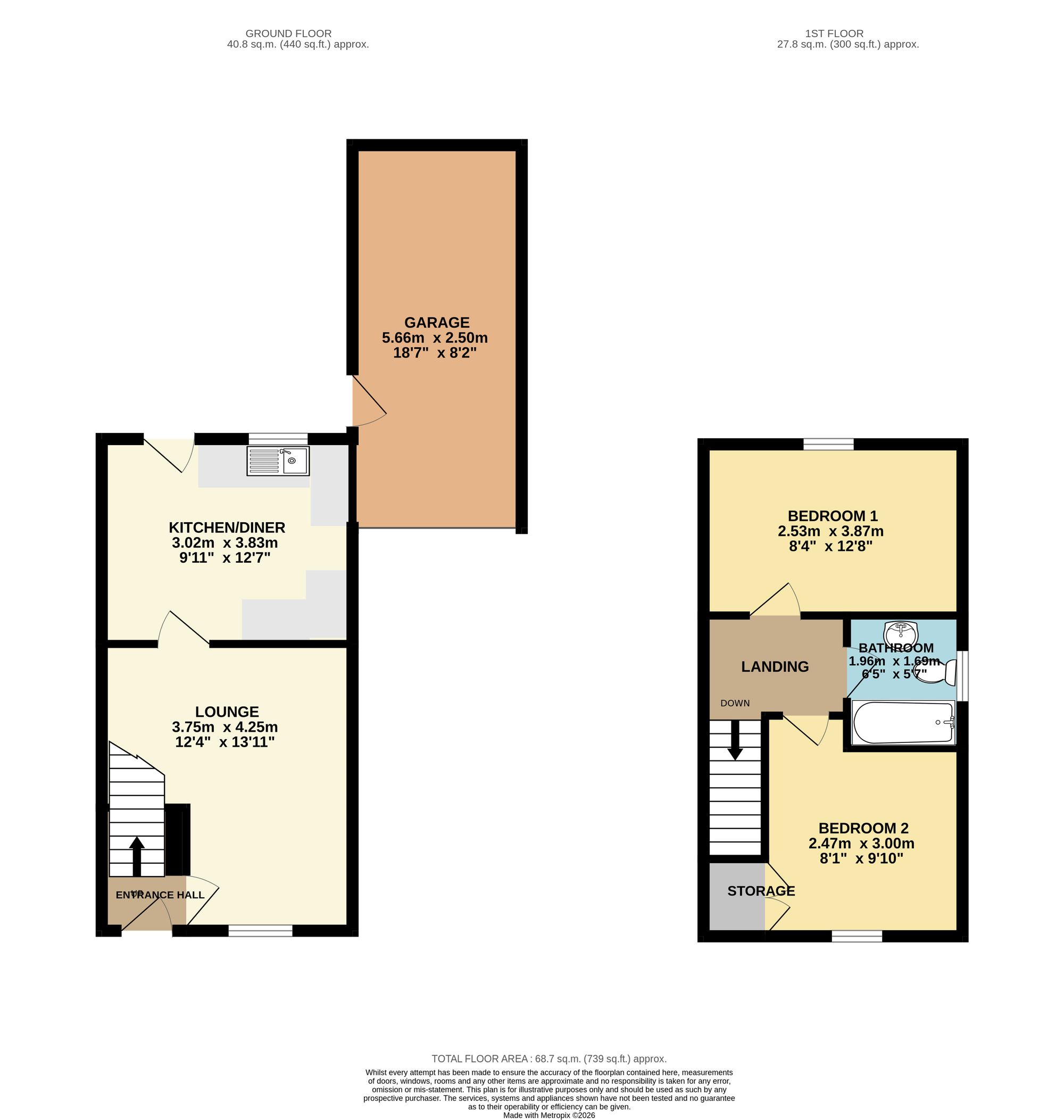 50 Old House Road, Chesterfield, Derbyshire floorplan
