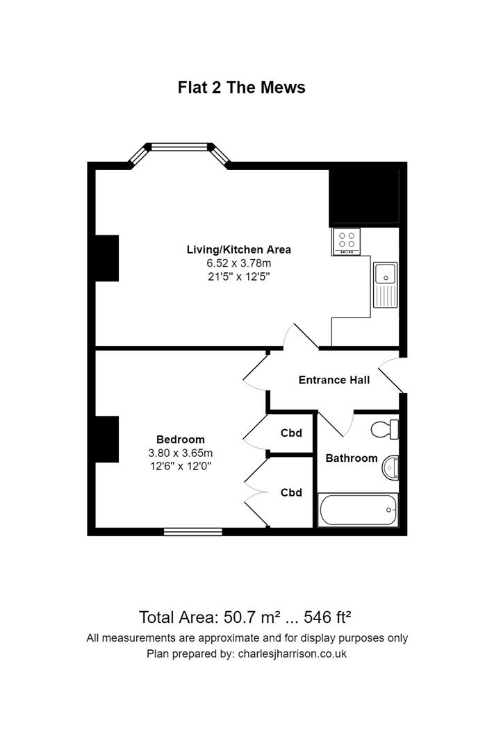 Flat 2, The Mews, 2-4 Norwich Street, Cambridge floorplan