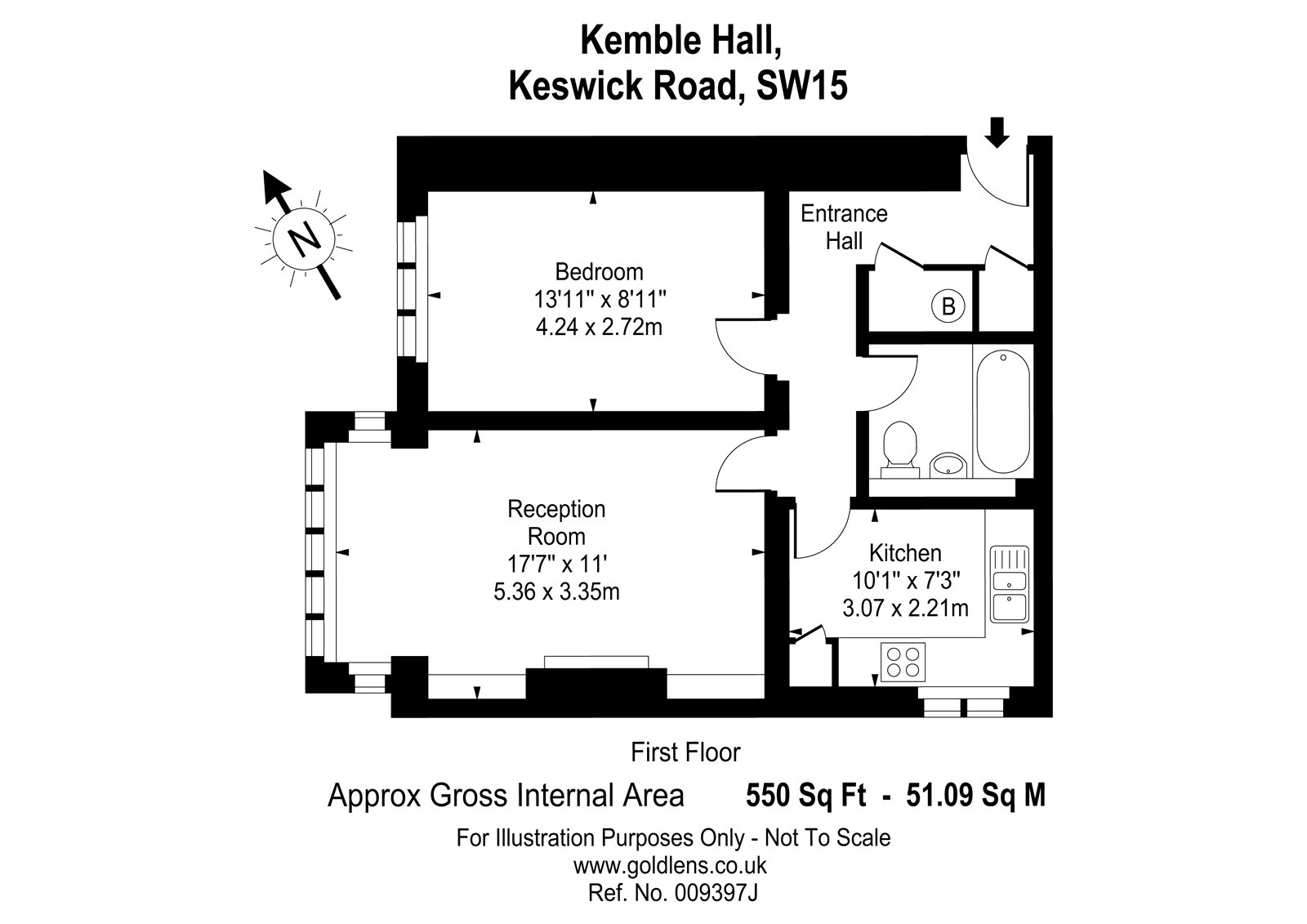 1 Bedrooms Flat to rent in Kemble Hall, 24, Keswick Road, Putney SW15