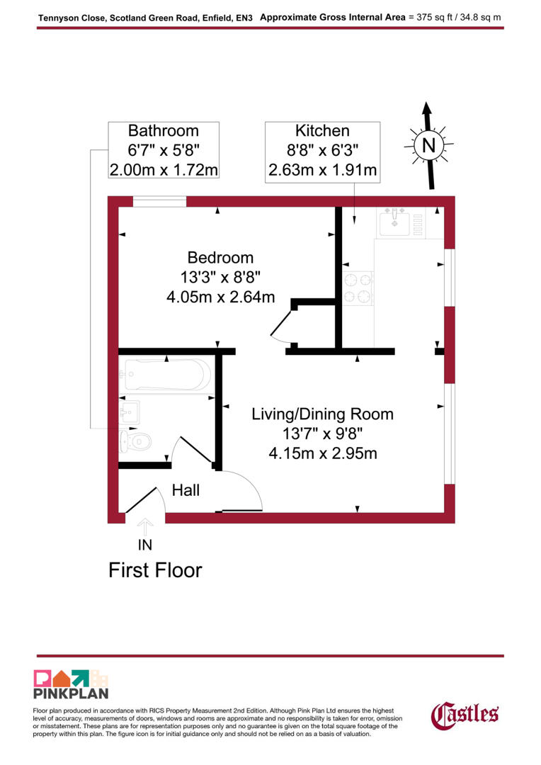 77, Tennyson Close, Enfield floorplan