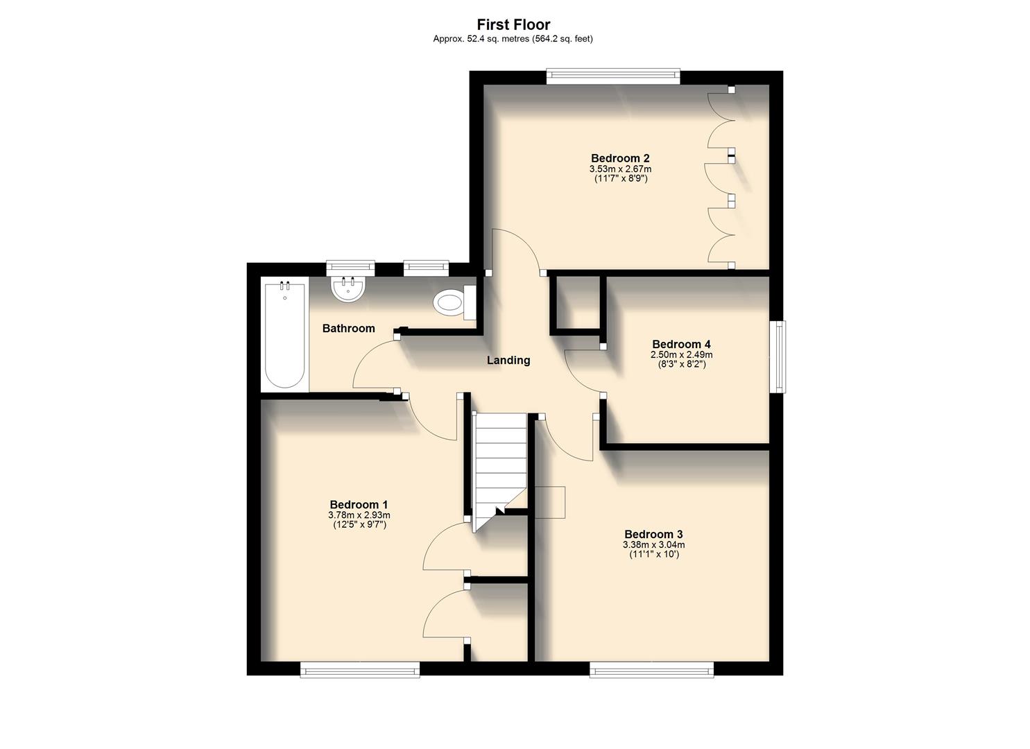 94, Chaucer Way, Plymouth floorplan