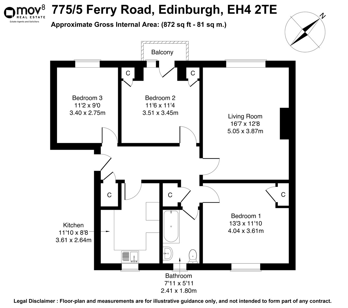 775/5, Ferry Road, Edinburgh floorplan