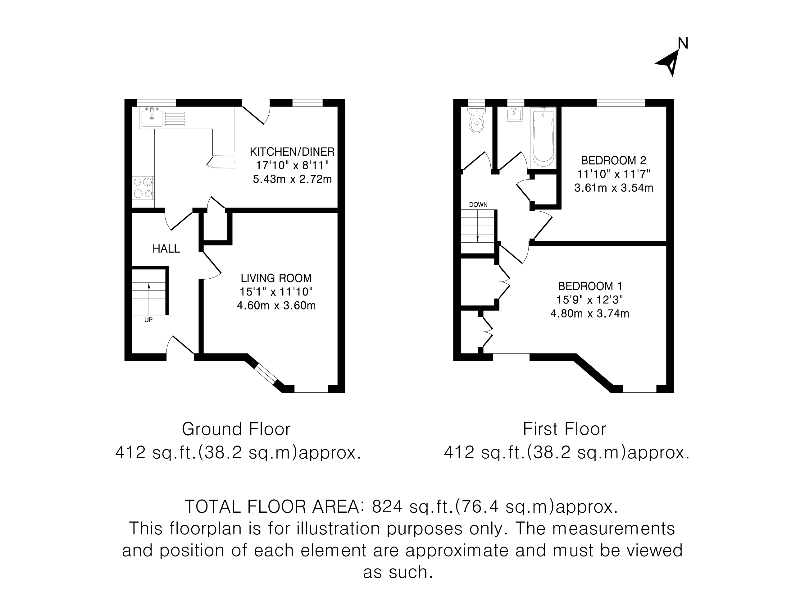 39, Broadwater Crescent, Welwyn Garden City floorplan