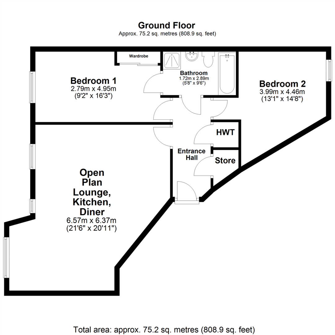 Flat 21, Nautica, The Waterfront, Selby floorplan