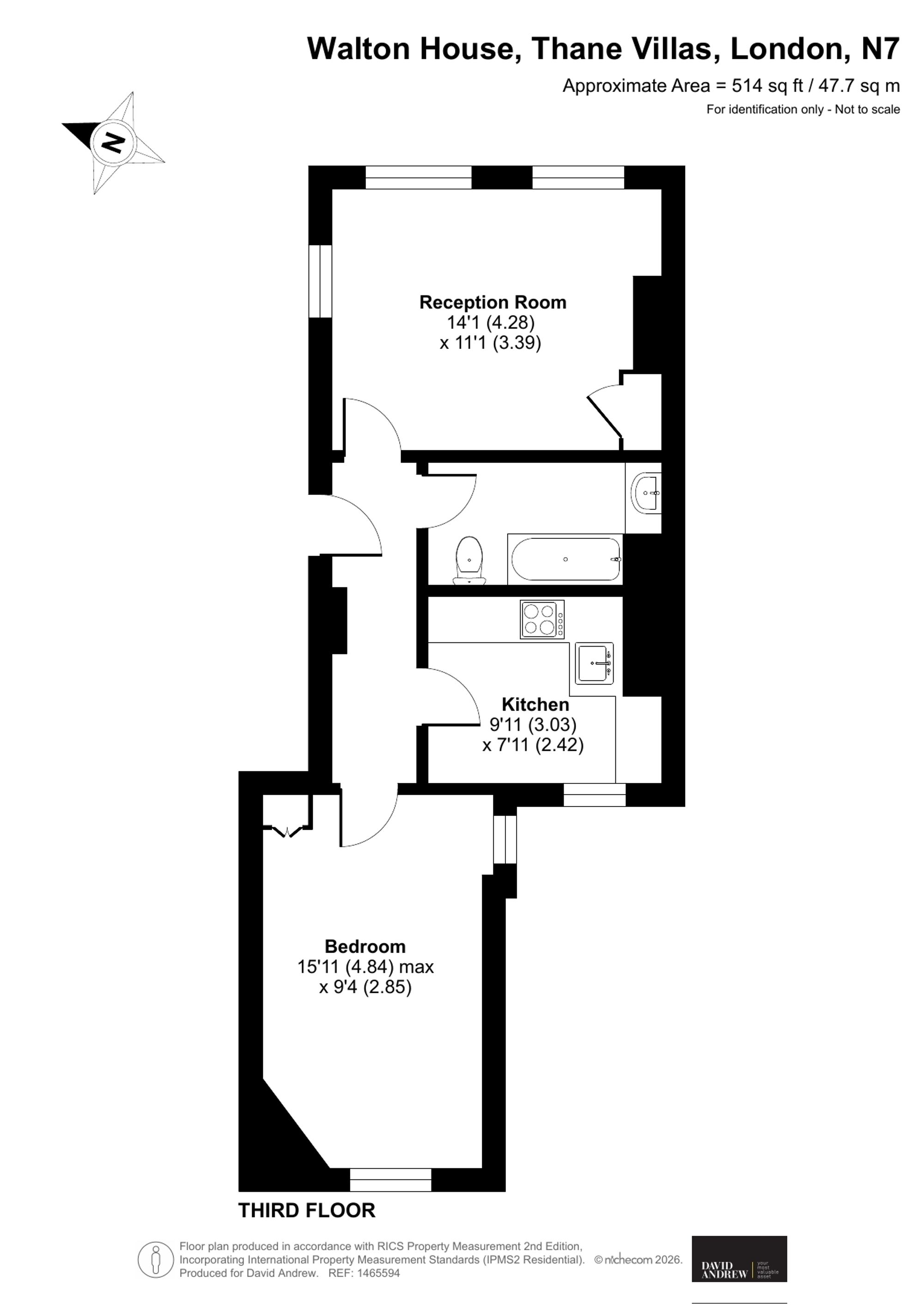 Flat 8, Walton House Thane Villas, London floorplan