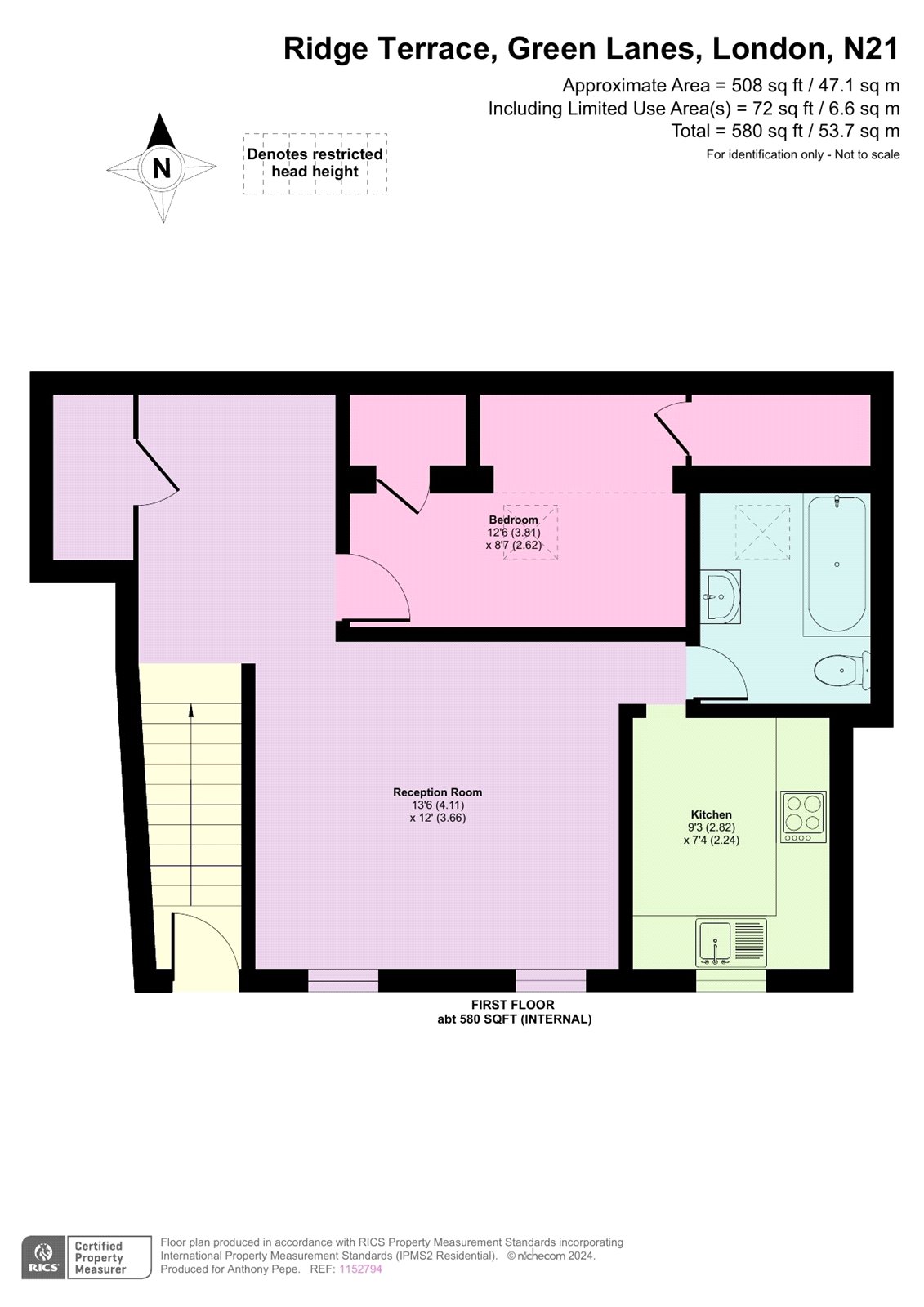 3a, Ridge Terrace, Winchmore Hill floorplan