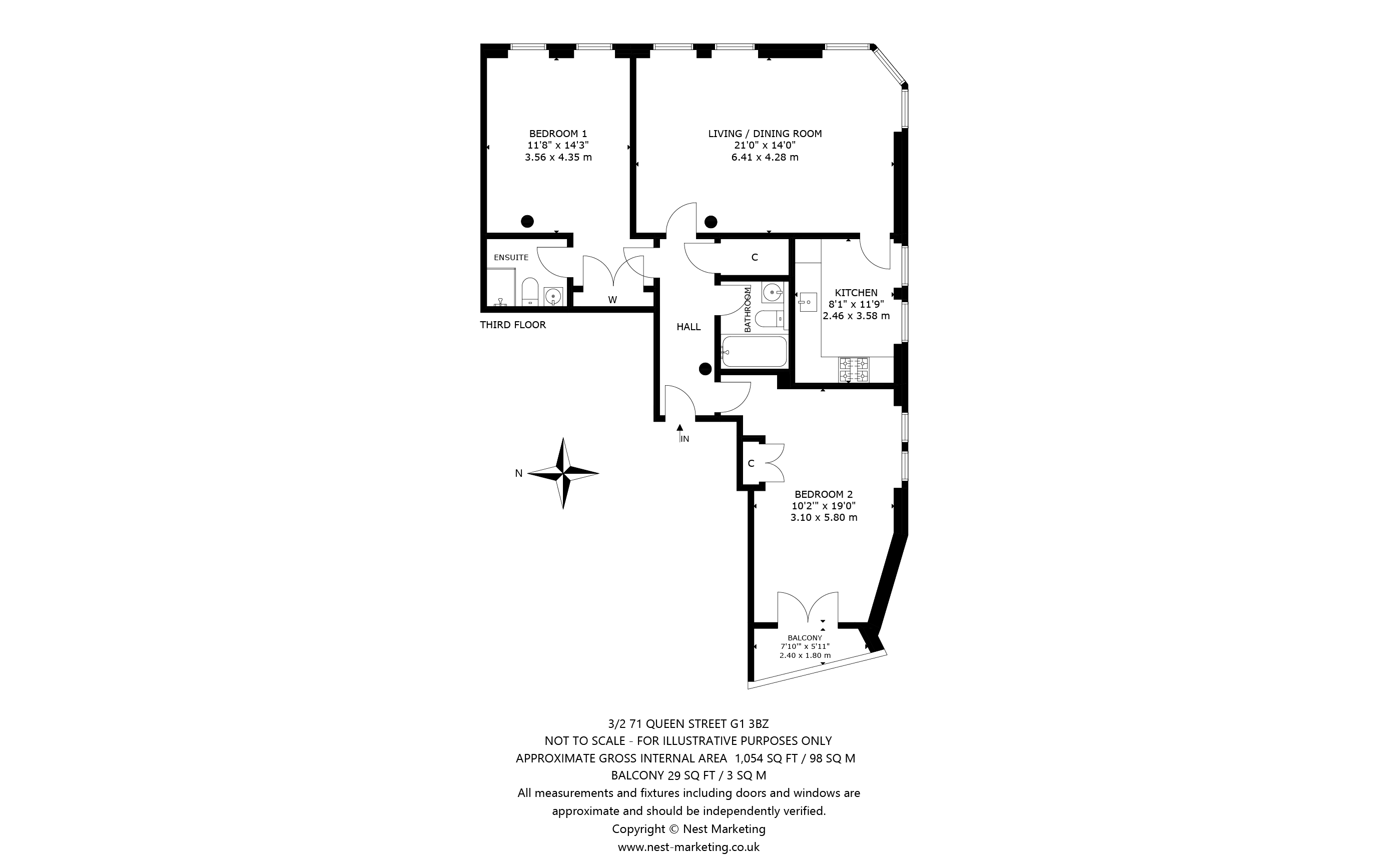 3/2, Queen Street, Glasgow G1, 2 bedroom flat for sale 64887509