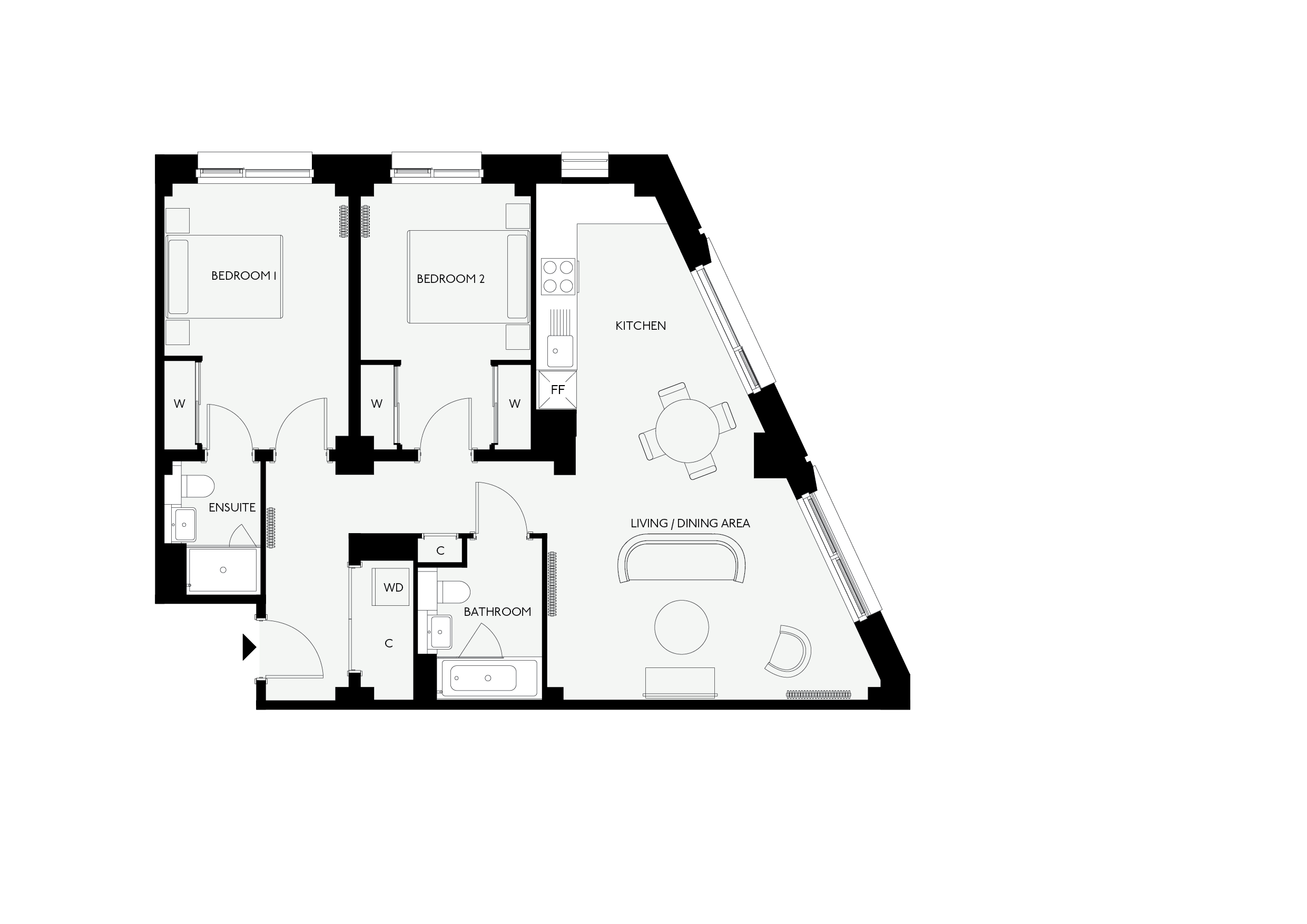 Apartment 1744, Eades Apartments, 11 Selborne Road, London floorplan