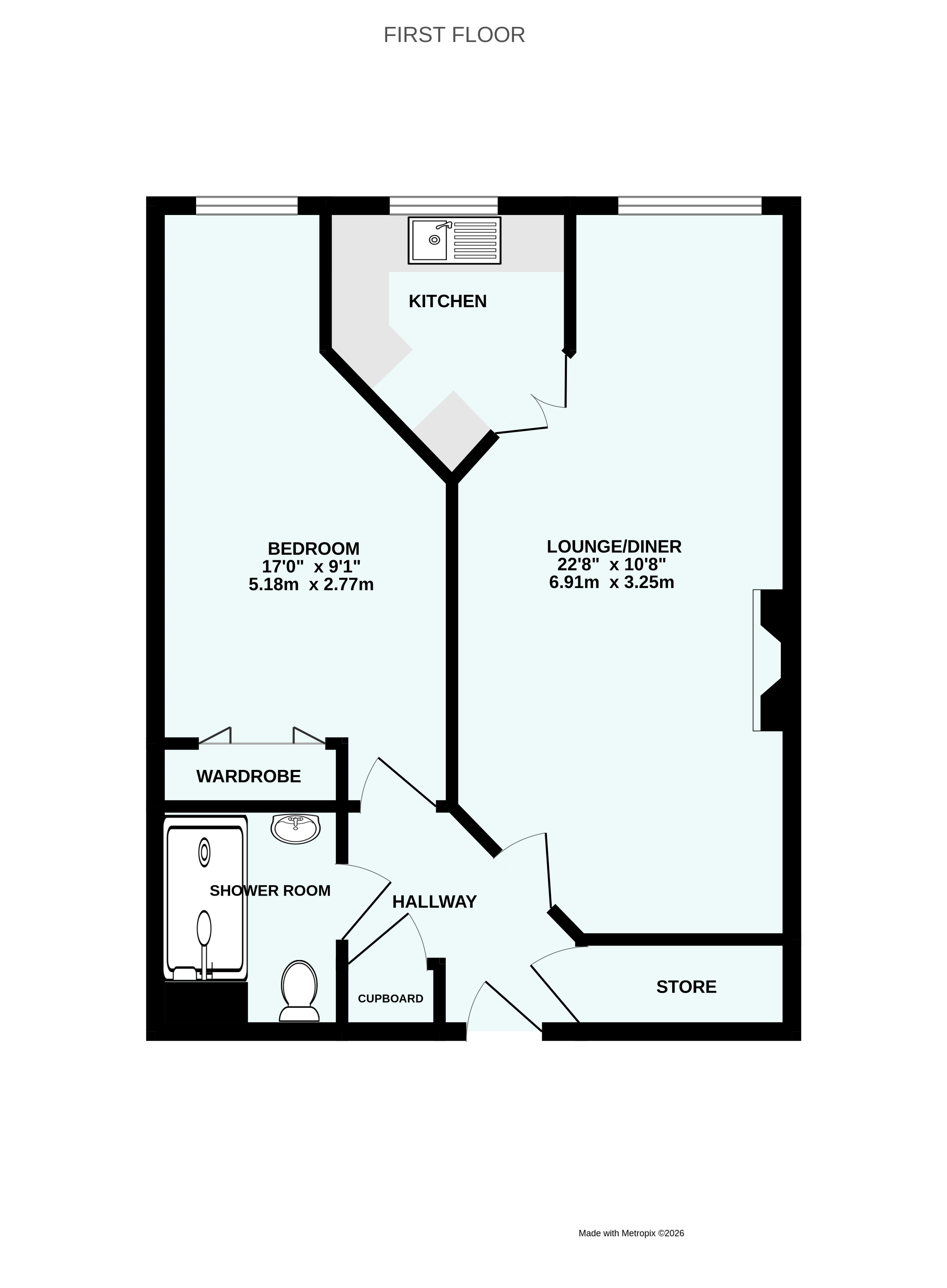 Flat 43, Mowbray Court,, Butts Road, Devon floorplan