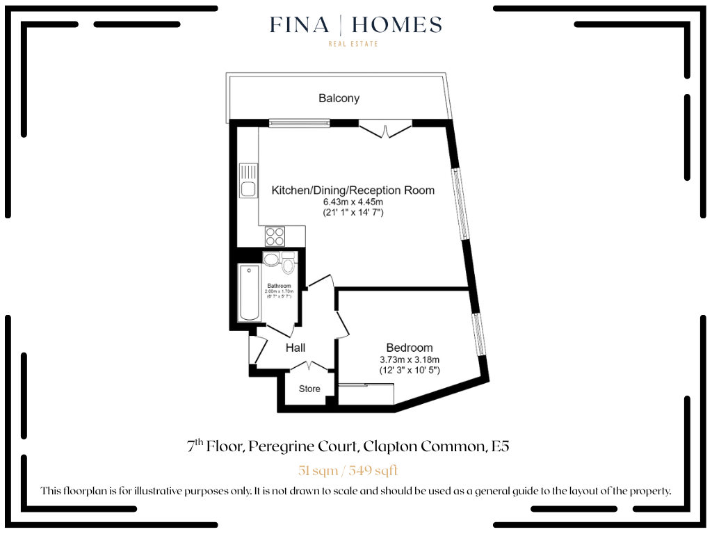 7th Floor Peregrine Court,47 Peregrine Court, Clapton Common, London floorplan