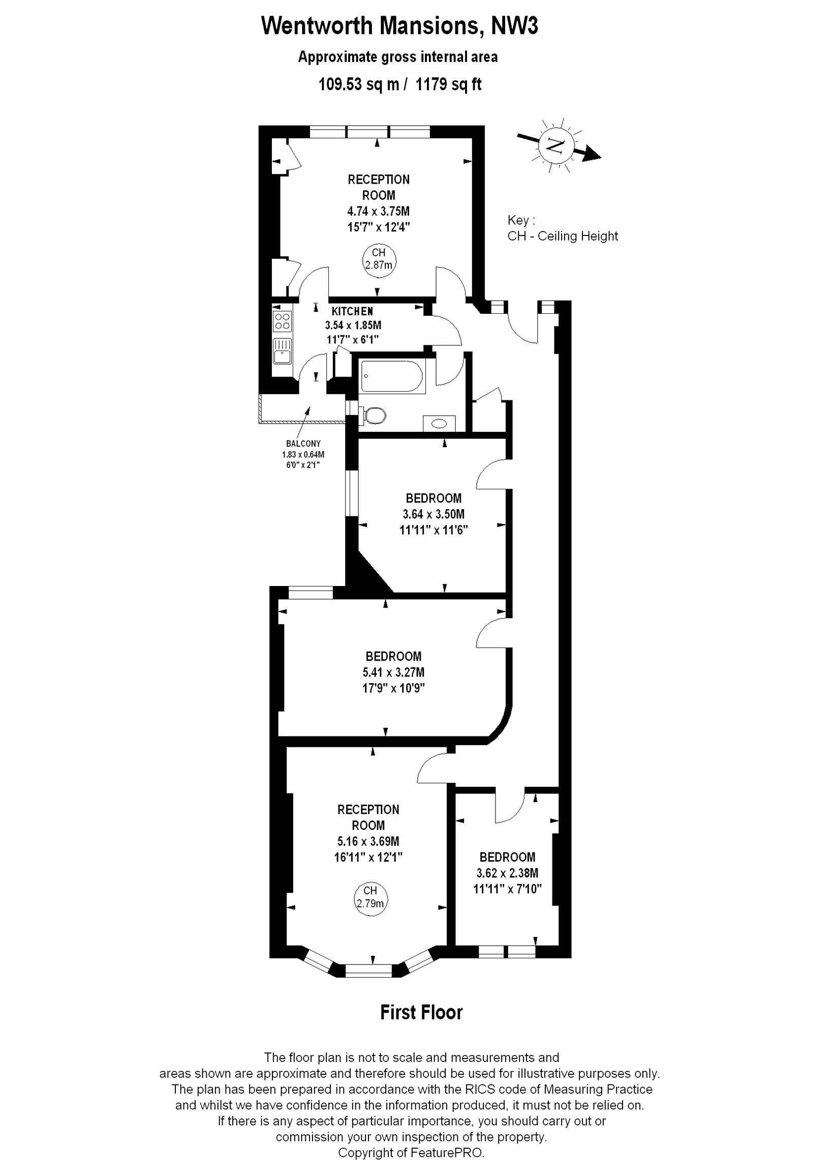 3 Bedrooms Flat for sale in Wentworth Mansions, Keats Grove, Hampstead, London NW3