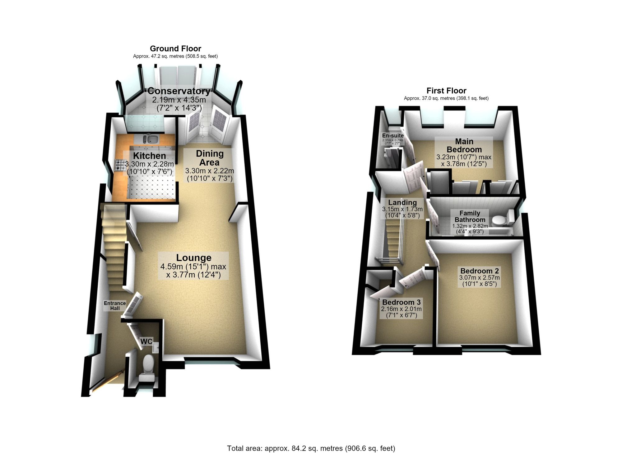3 Ouse Close, Wellingborough floorplan