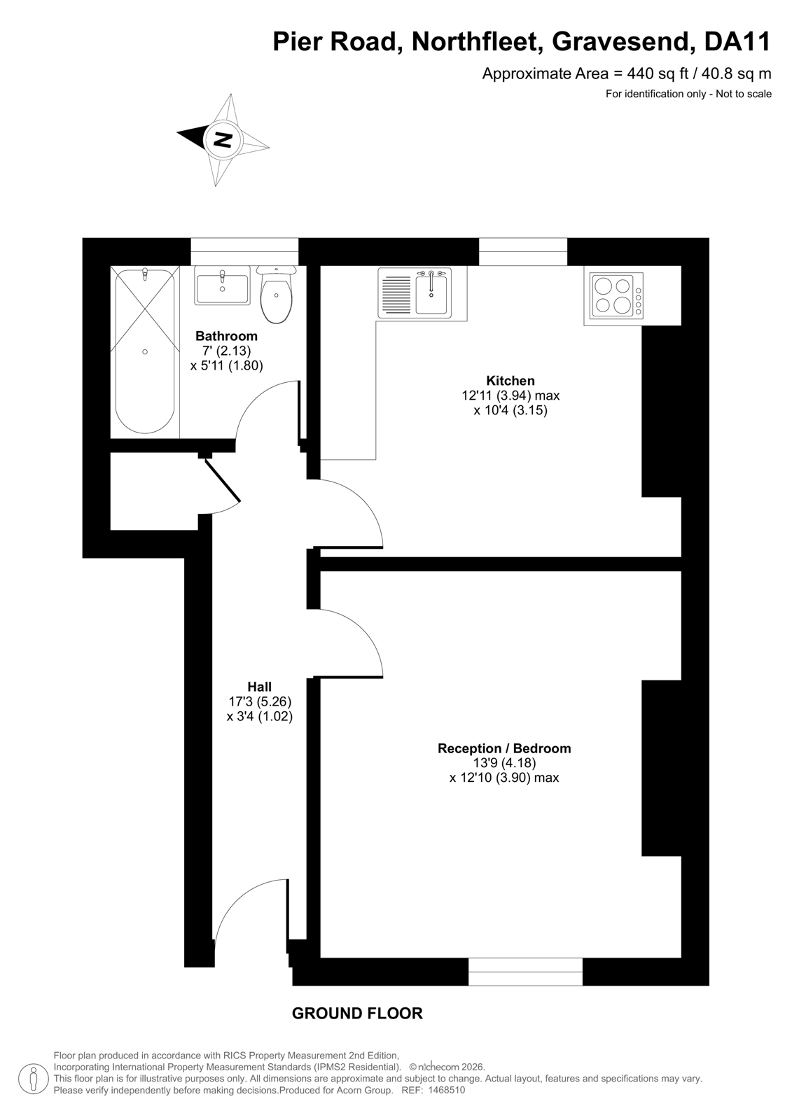 12B,, Pier Road, Gravesend floorplan