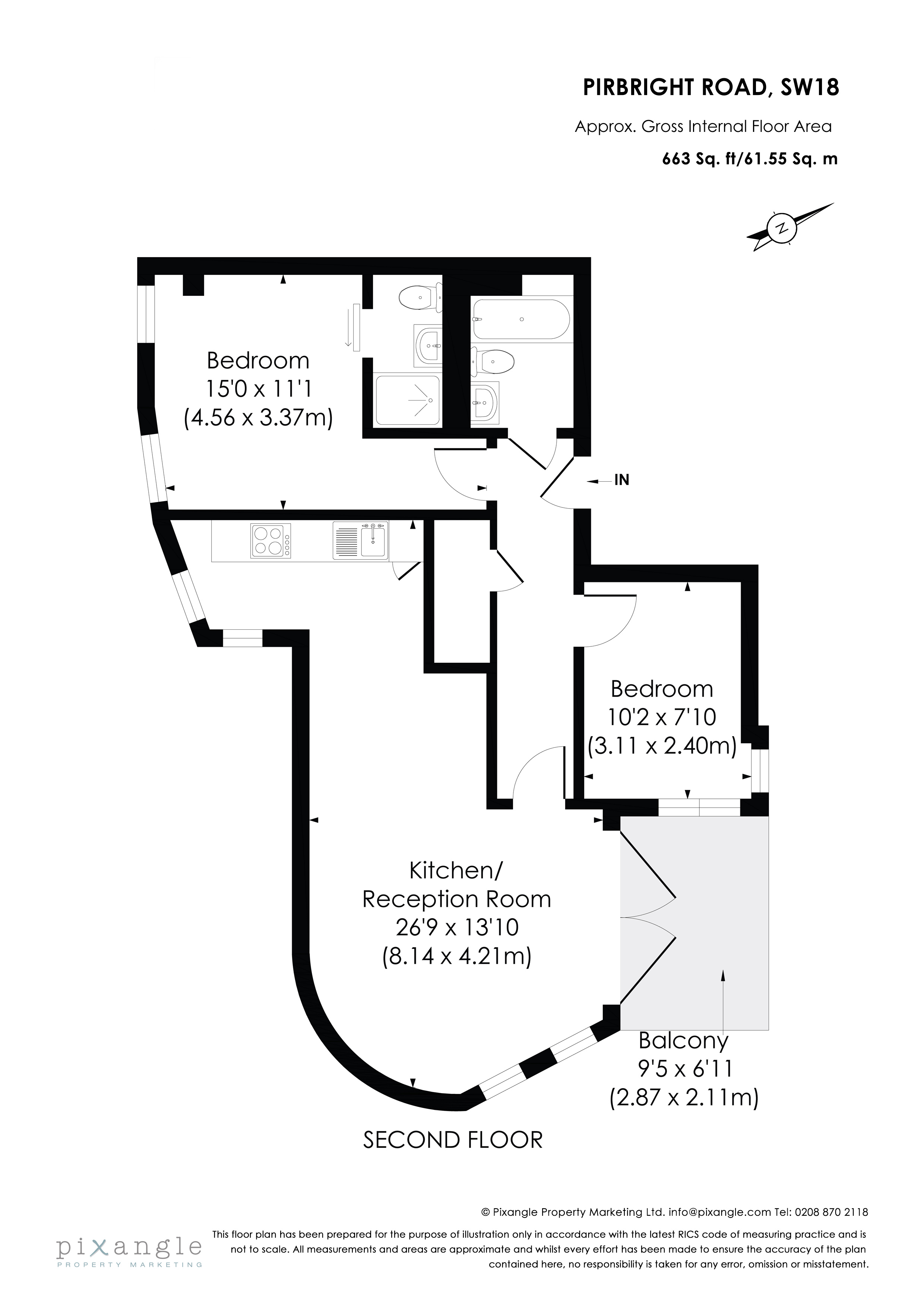 Flat B, 4, Pirbright Road, London floorplan