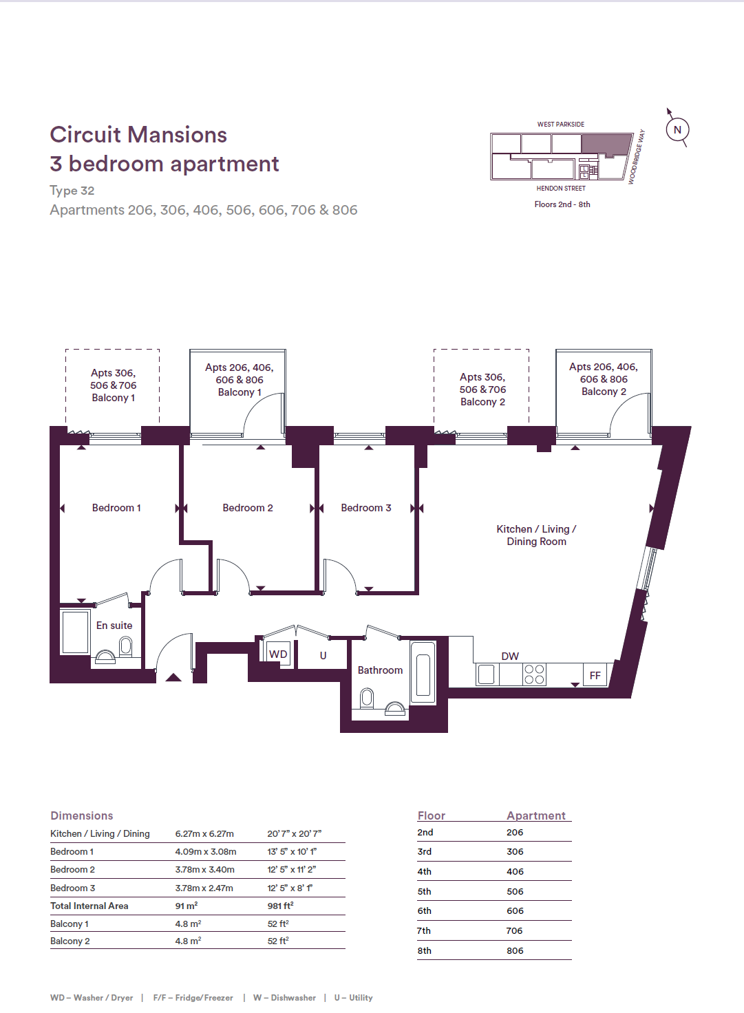 West Parkside, North Greenwich floorplan