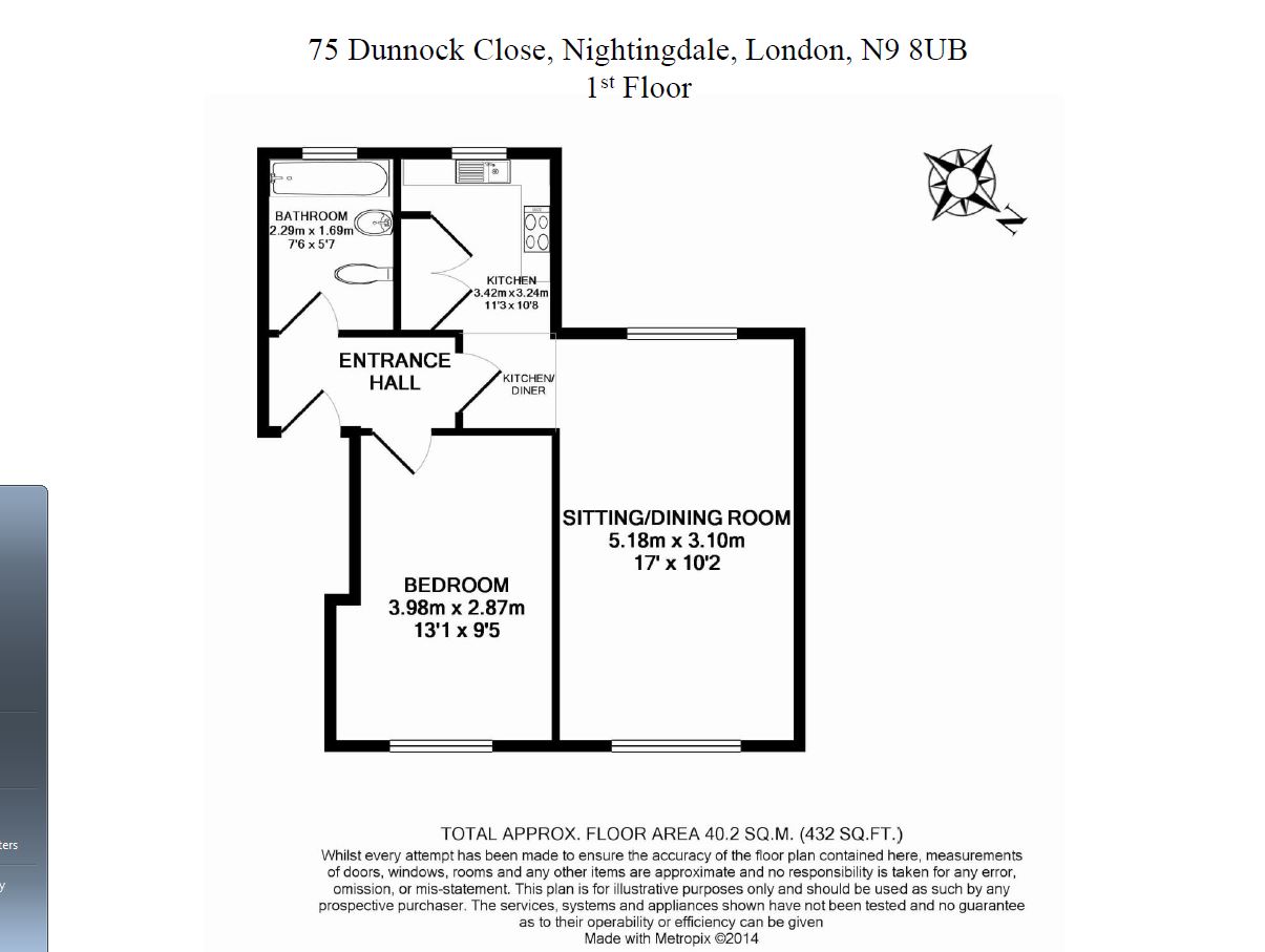 1 Bedrooms Flat to rent in Dunnock, Close, London N9