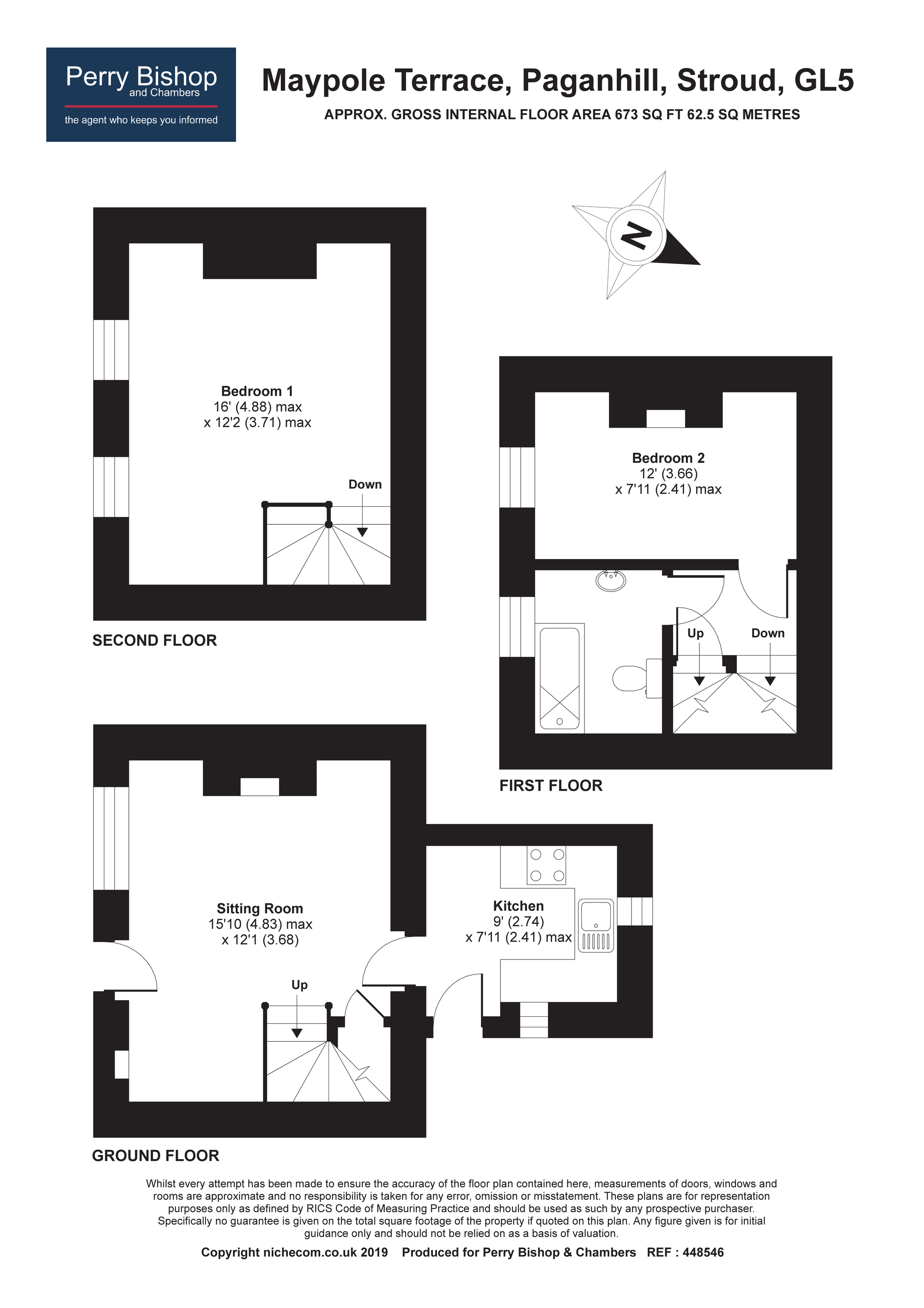 2 Bedrooms Terraced house to rent in Paganhill, Stroud GL5