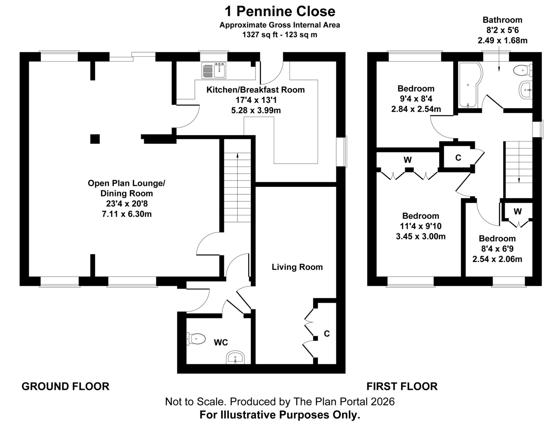 1, Peninne Close, Leicester floorplan