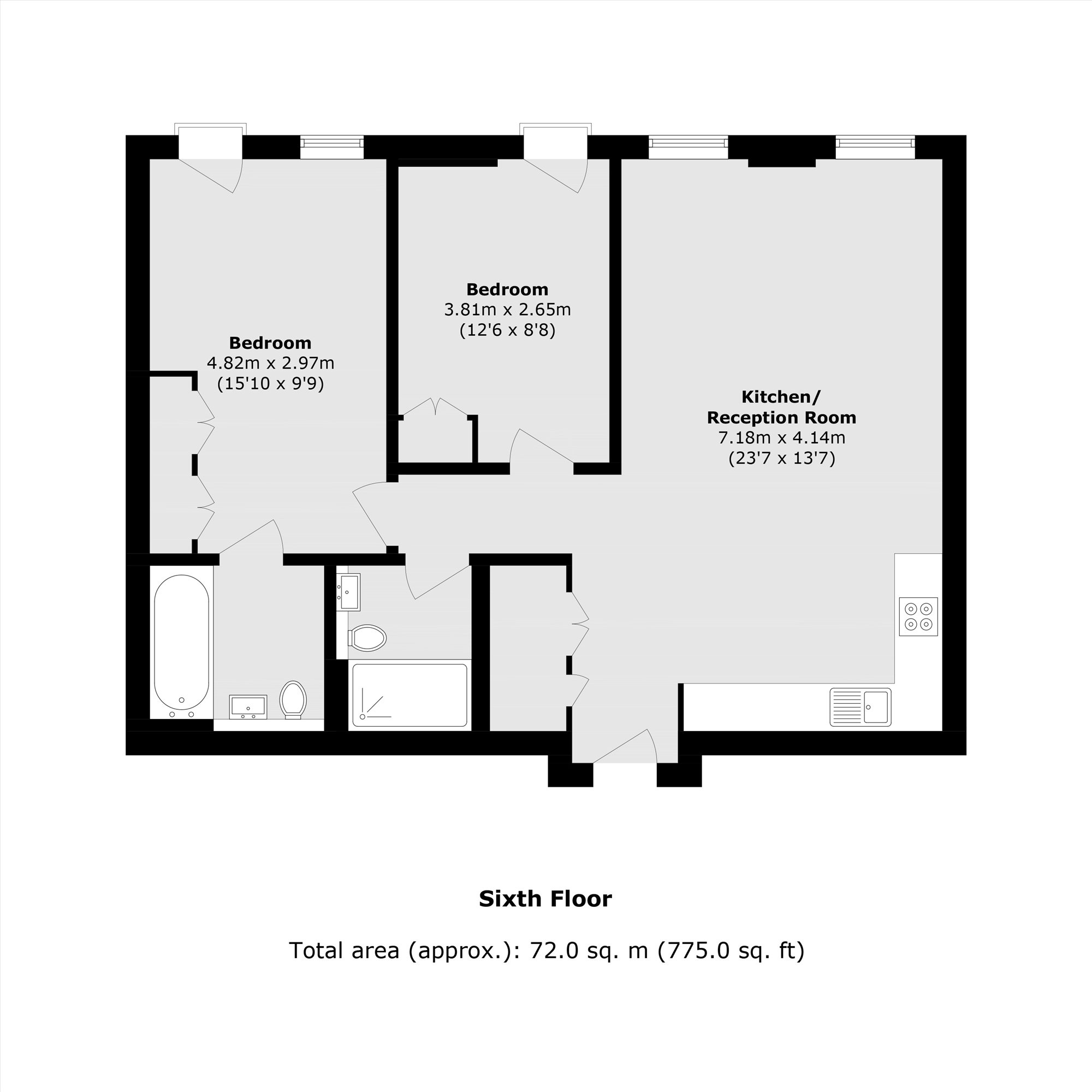 Apartment 604, 251, Southwark Bridge Road, London floorplan