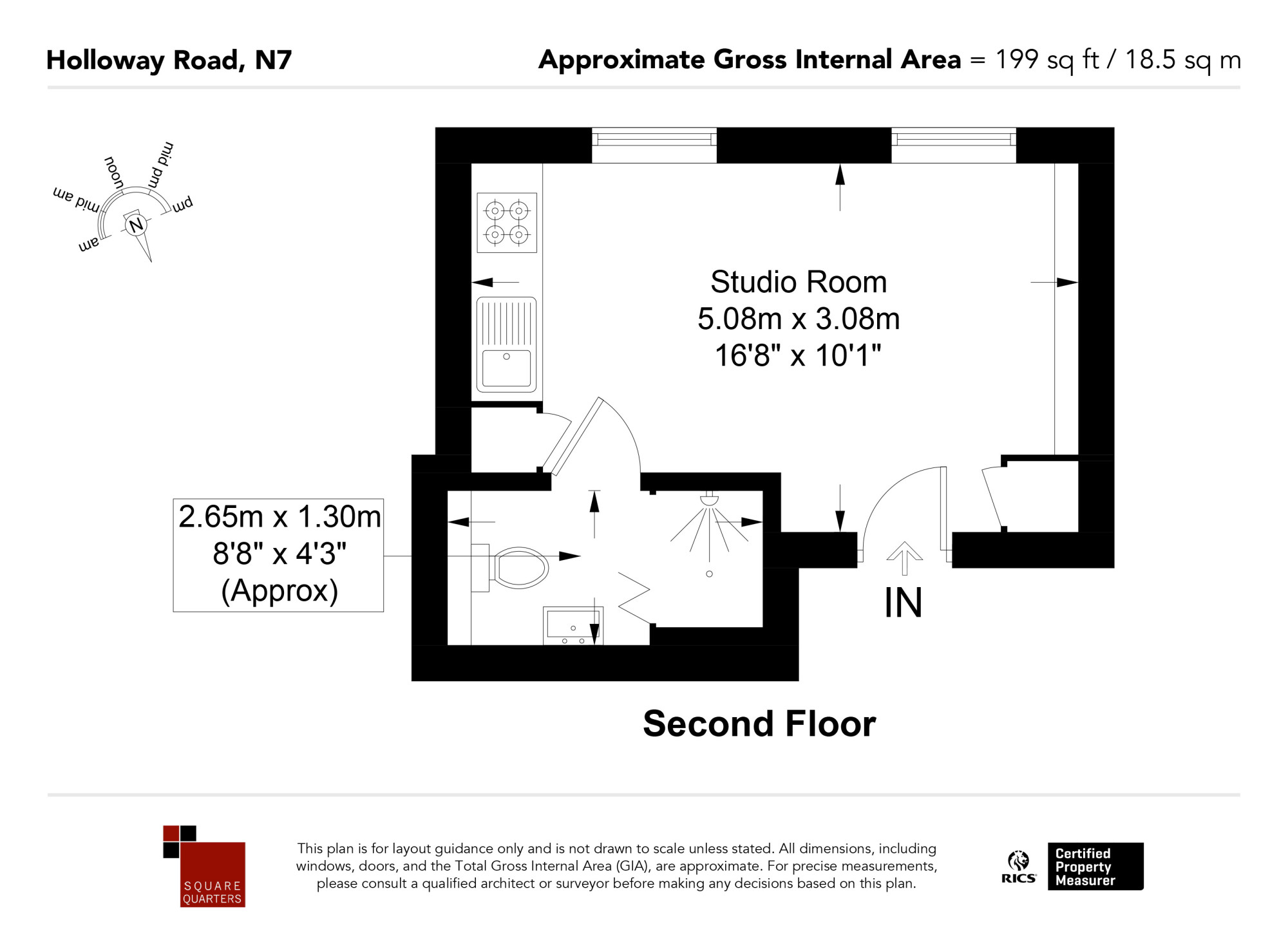 Studio 38, 288, Holloway Road, Holloway floorplan