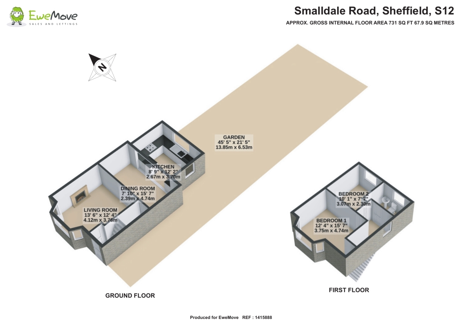 115, Smalldale Road, Sheffield floorplan