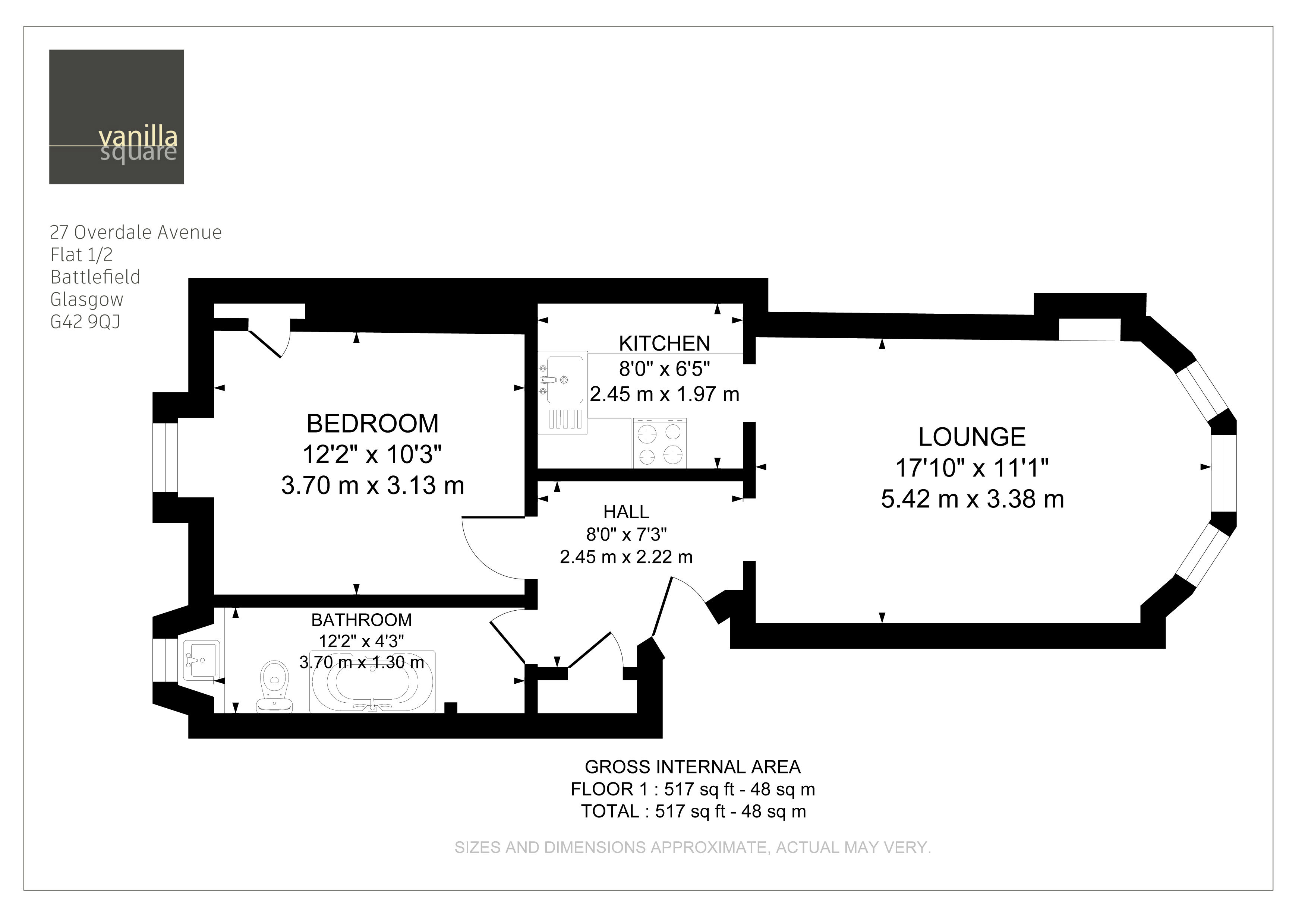 Overdale Avenue, Battlefield, Glasgow G42, 1 bedroom flat for sale