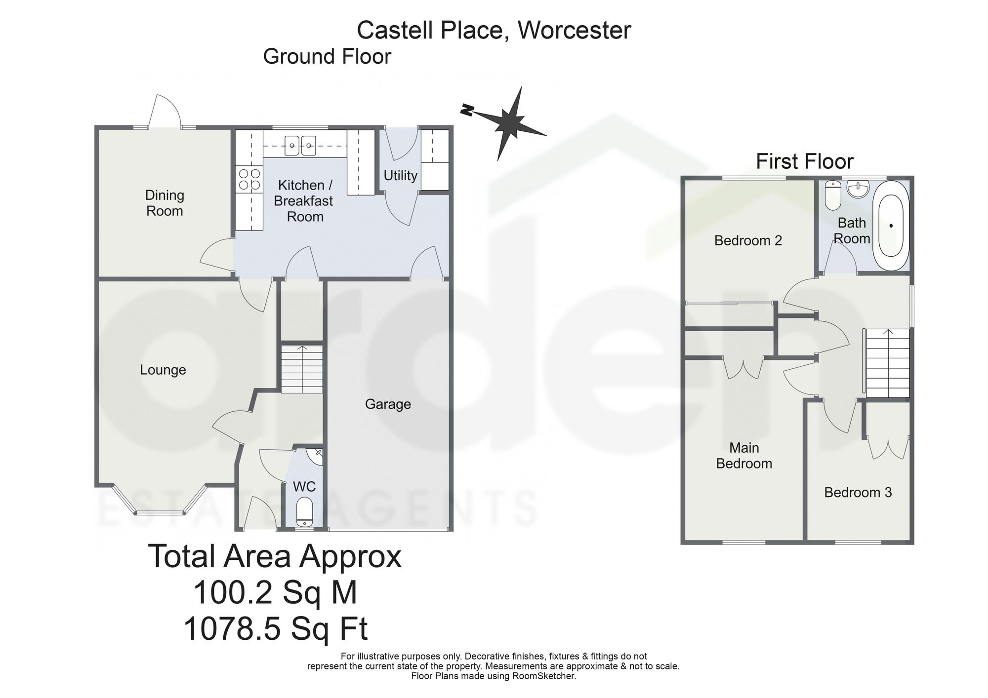 4 Castell Place, Worcester floorplan