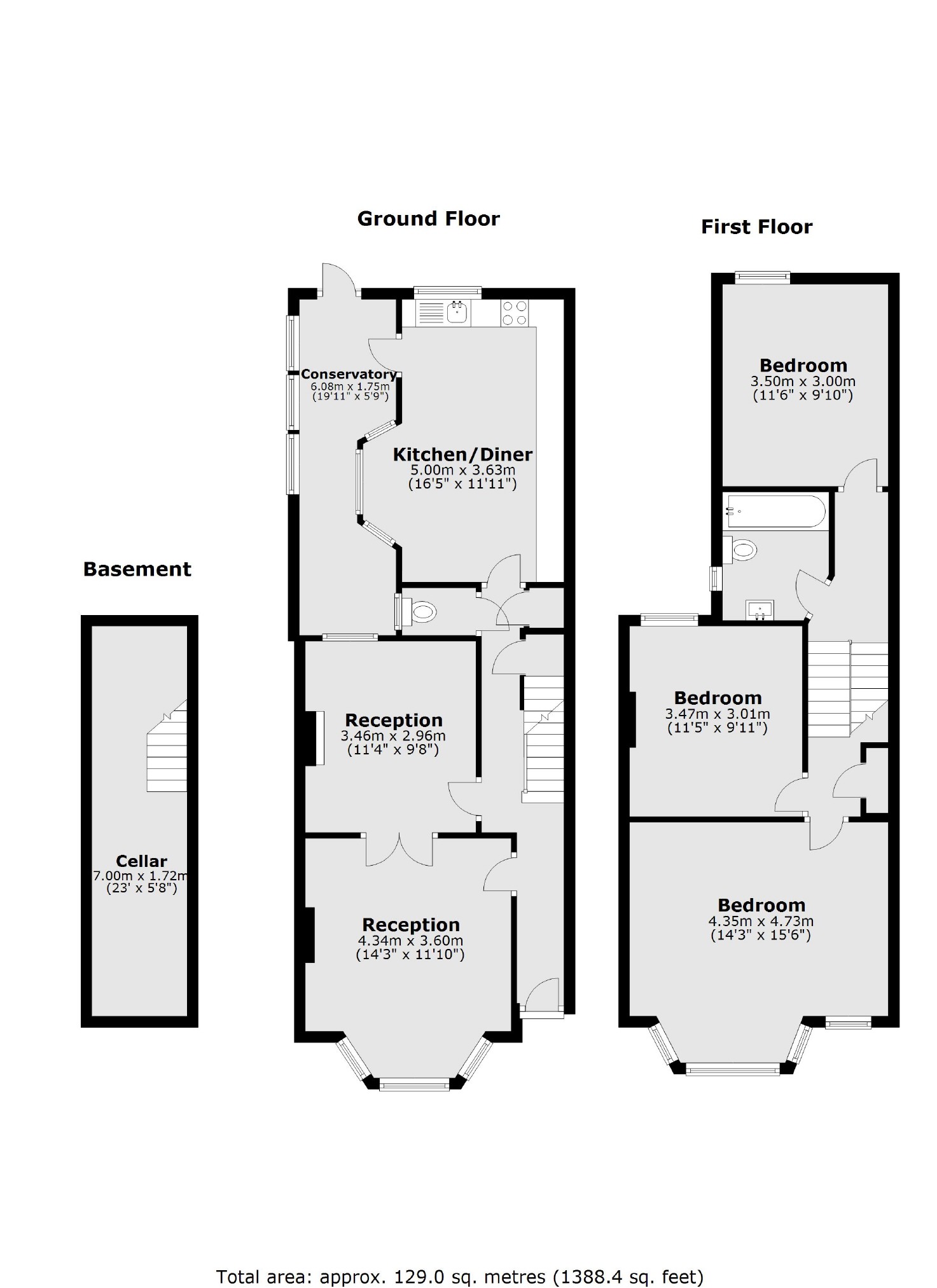 153, Landor Road, London floorplan