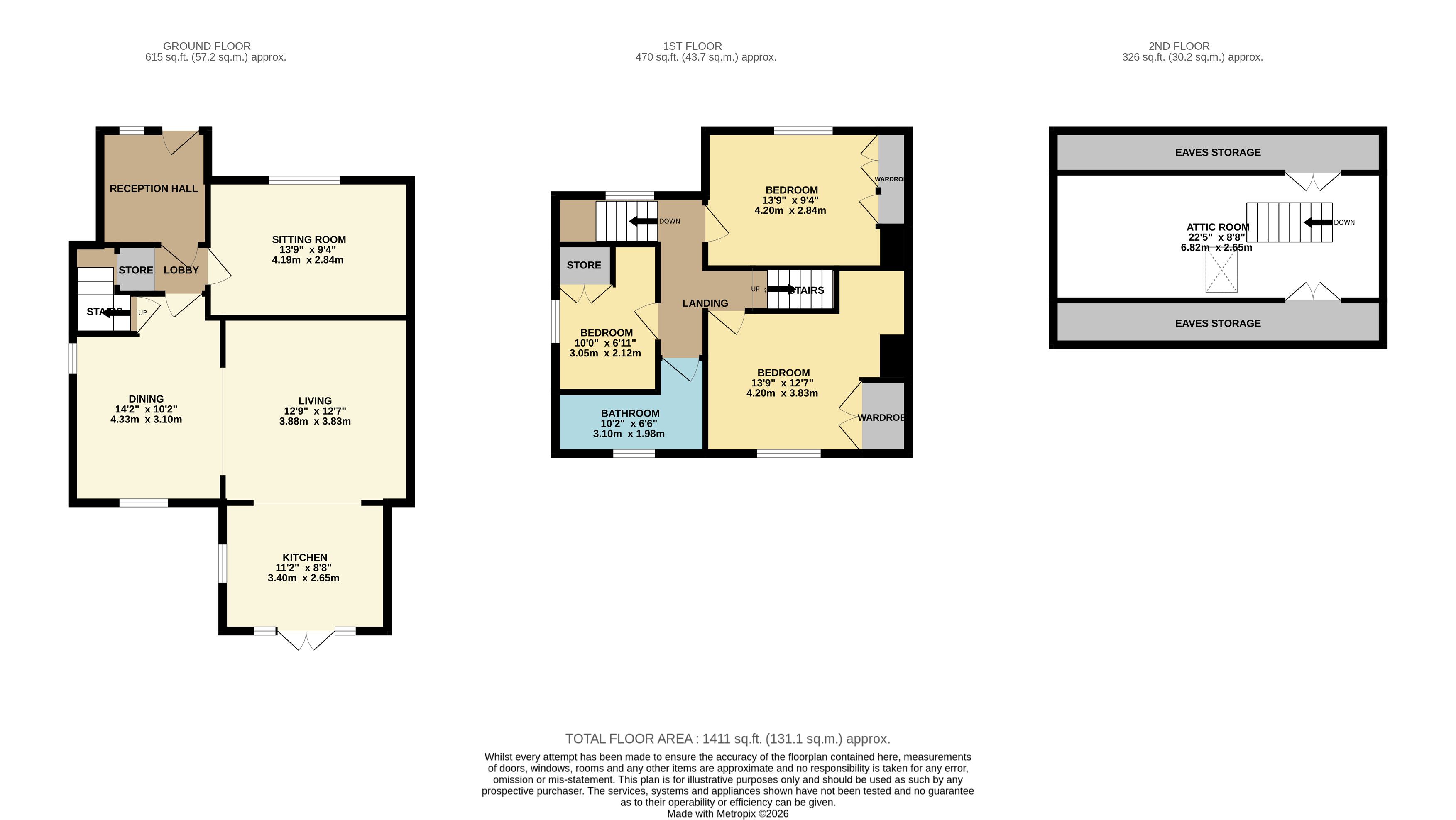 34, Grove Place, Youlgrave floorplan