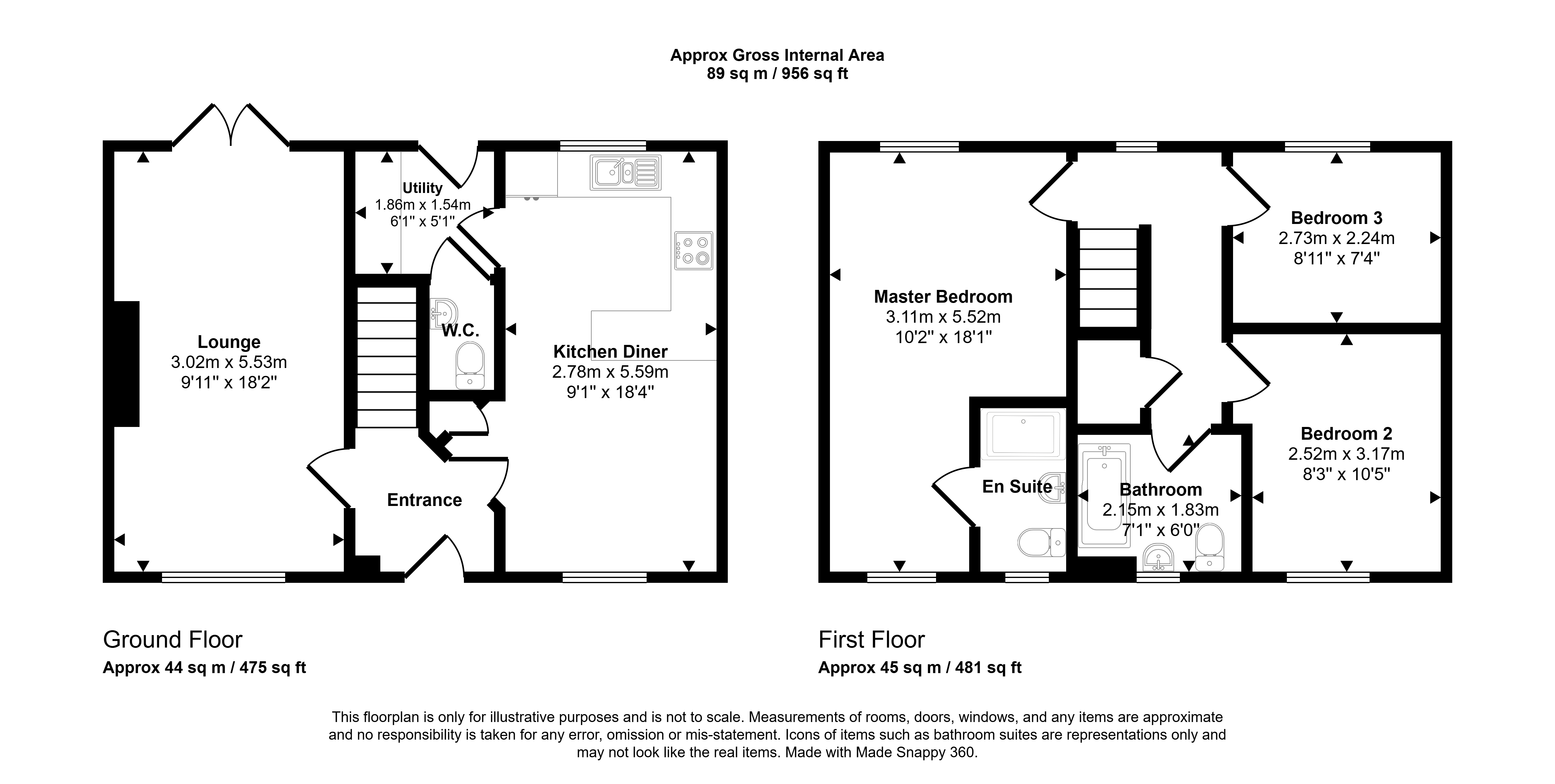 1, Longhorsley Green, Ashington floorplan
