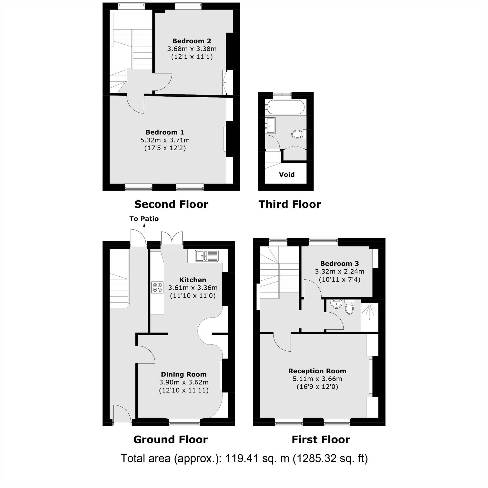 3, Falkland Road, London floorplan