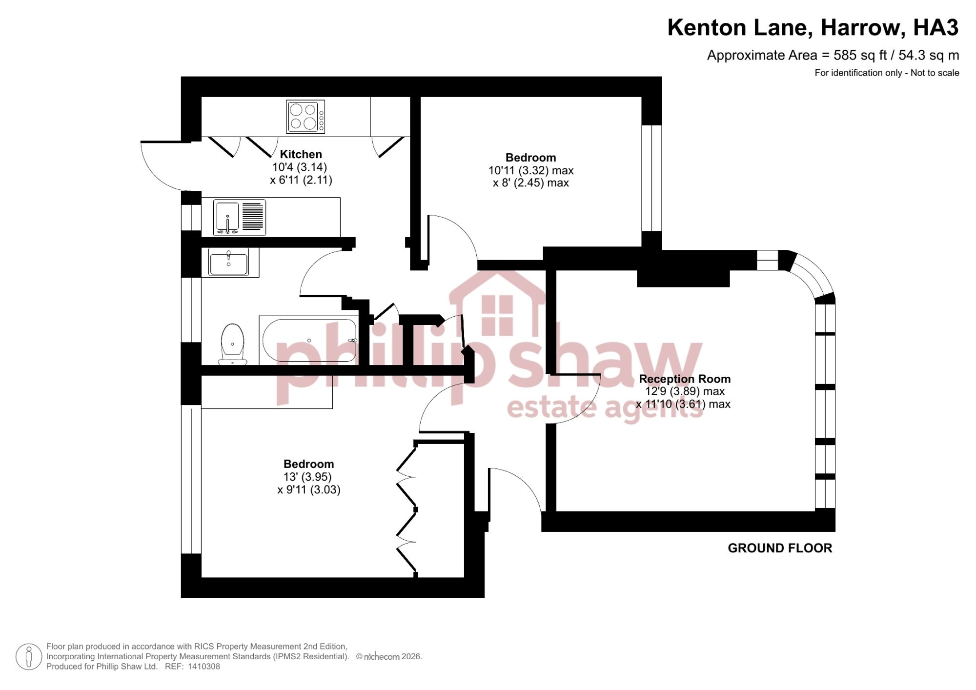 39 Queens Court Kenton Lane, Harrow floorplan